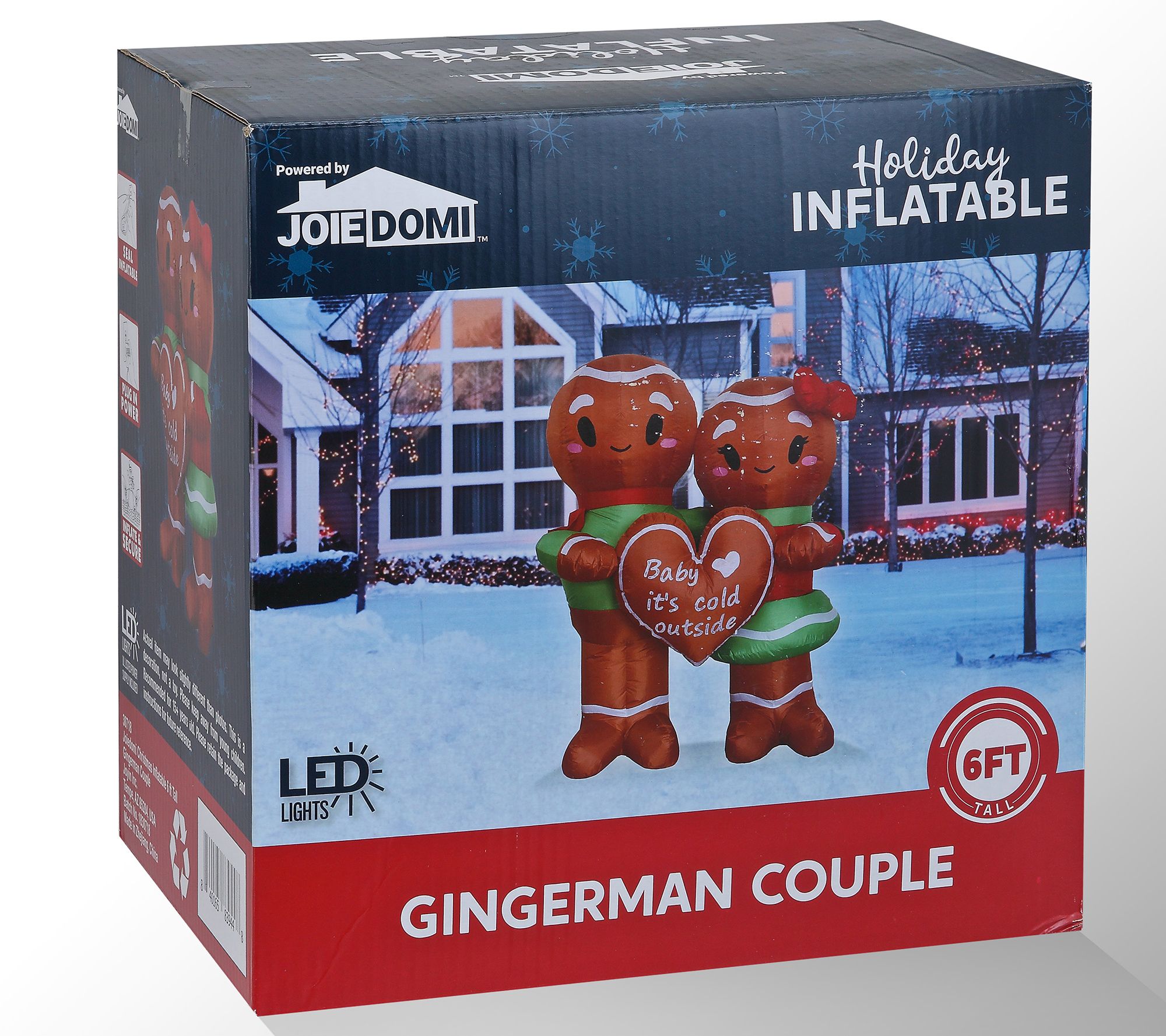 Joiedomi 6' Gingerbread Man Couple Inflatable Decoration - QVC.com