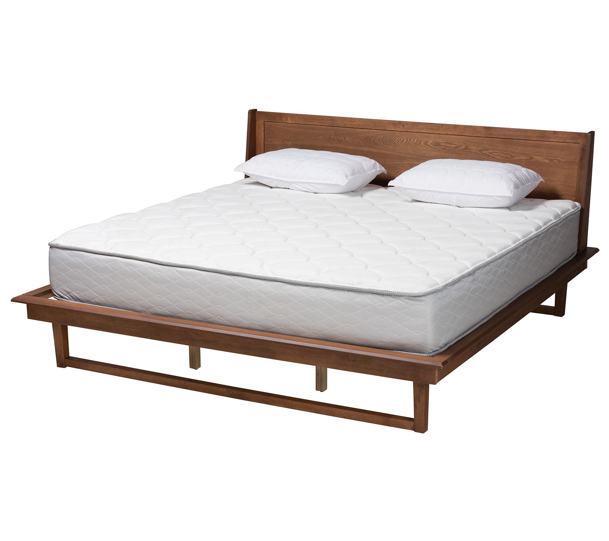 Baxton Studio Macayle Ash Walnut Wood King SizePlatform Bed