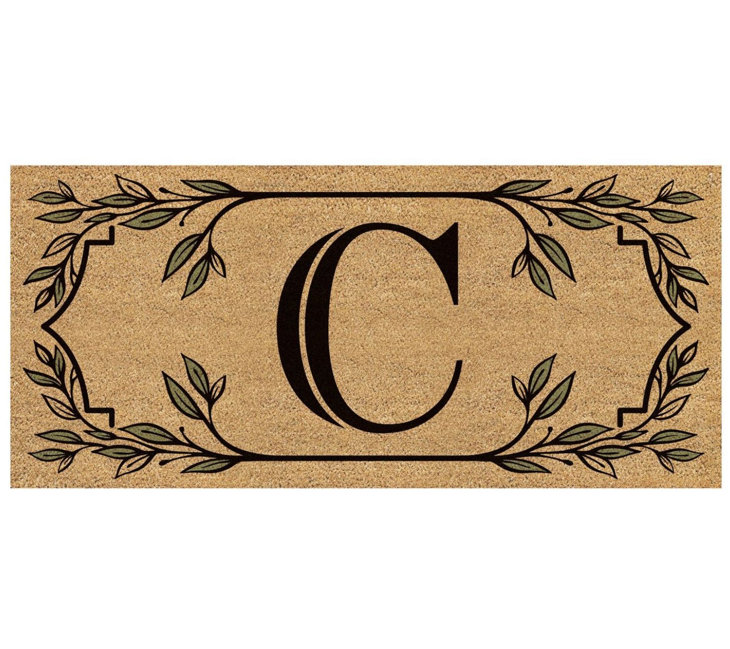Evergreen Flocked Coir Monogram Sassafras SwitcMat Insert