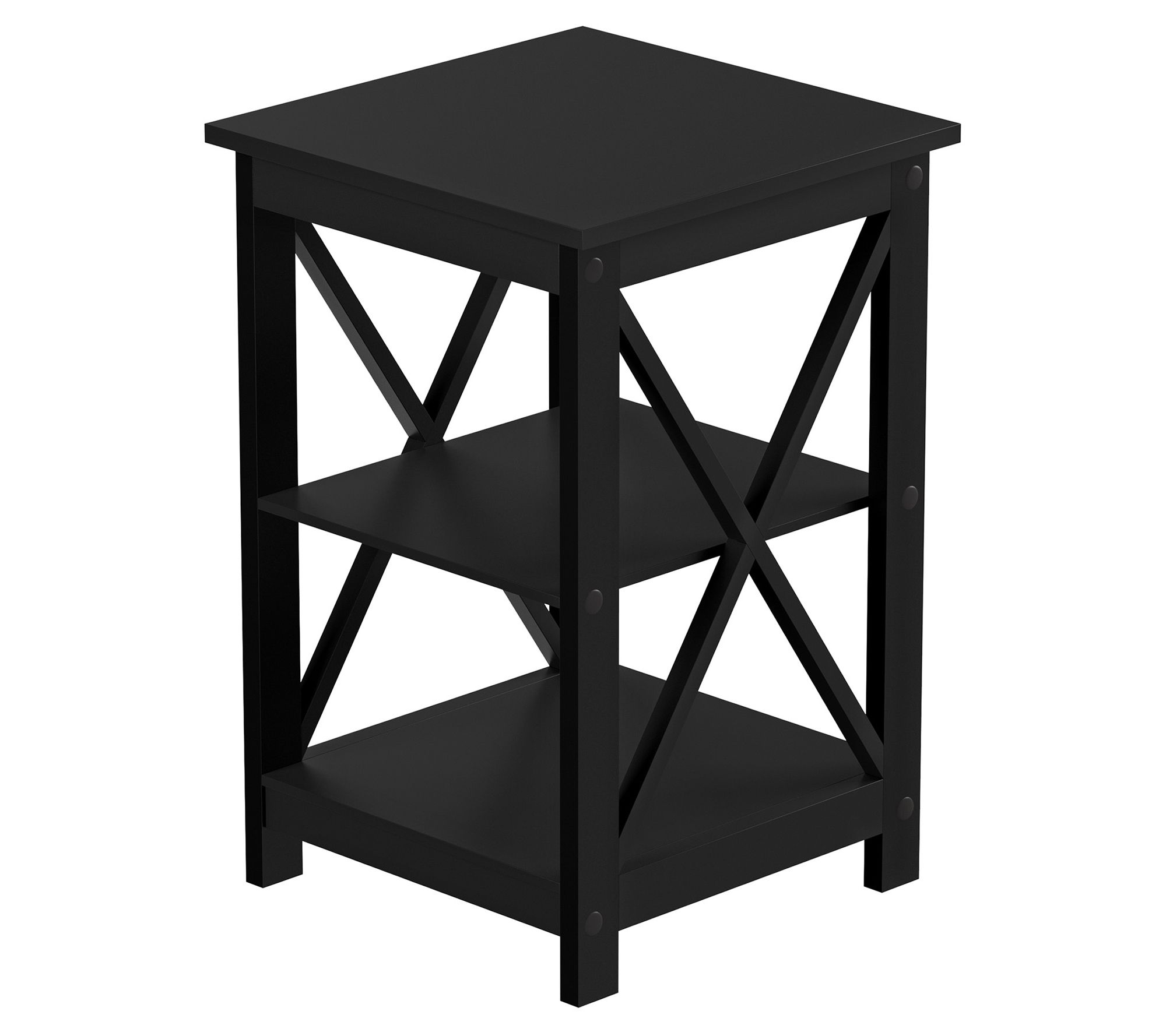 Lavish Home Wooden End Table Modern Style withXShape Design