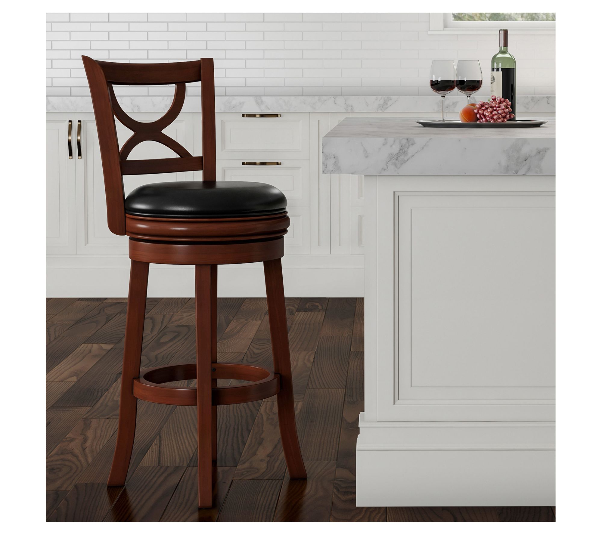 Pure Garden Swivel High Back Bar Stool CounterHeight Seat