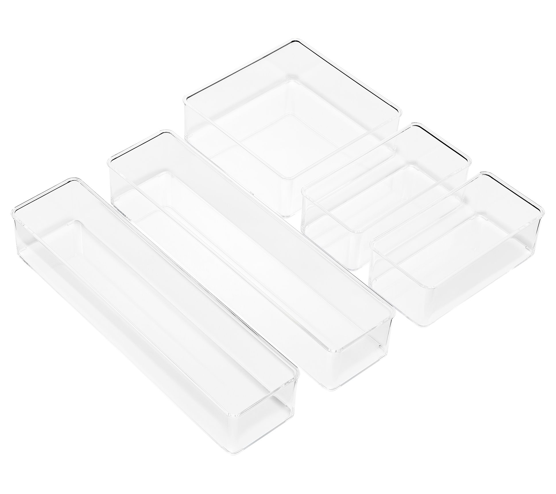 Sorbus Clear Office Drawer Organizer 5-Piece Set