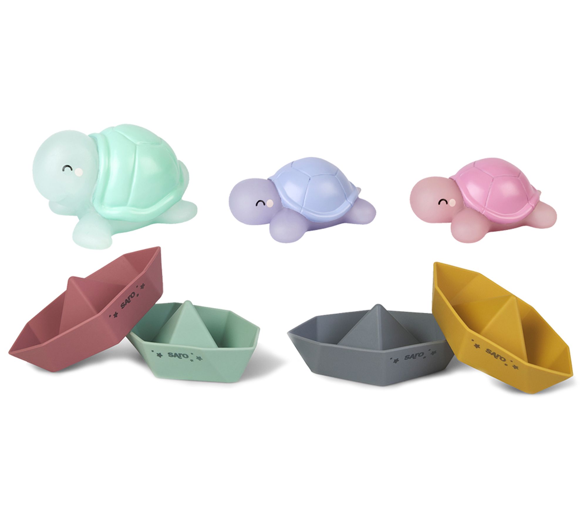 SARO Turtle Family Bath Boat Set