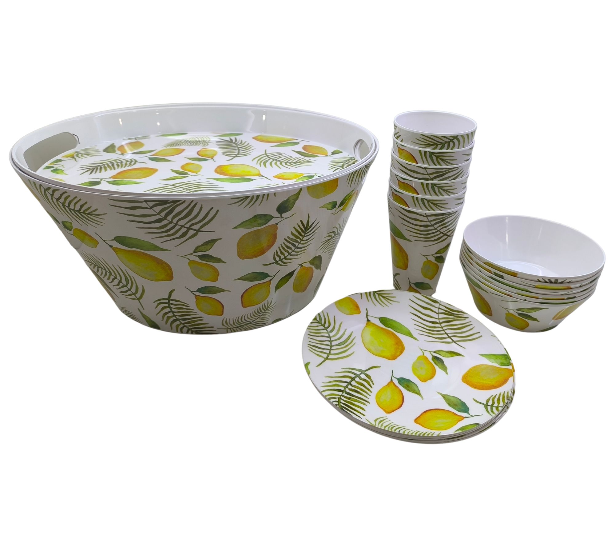 "As Is" Temp- tations Seasonal 20 Pc Melamine Party Bucket Set