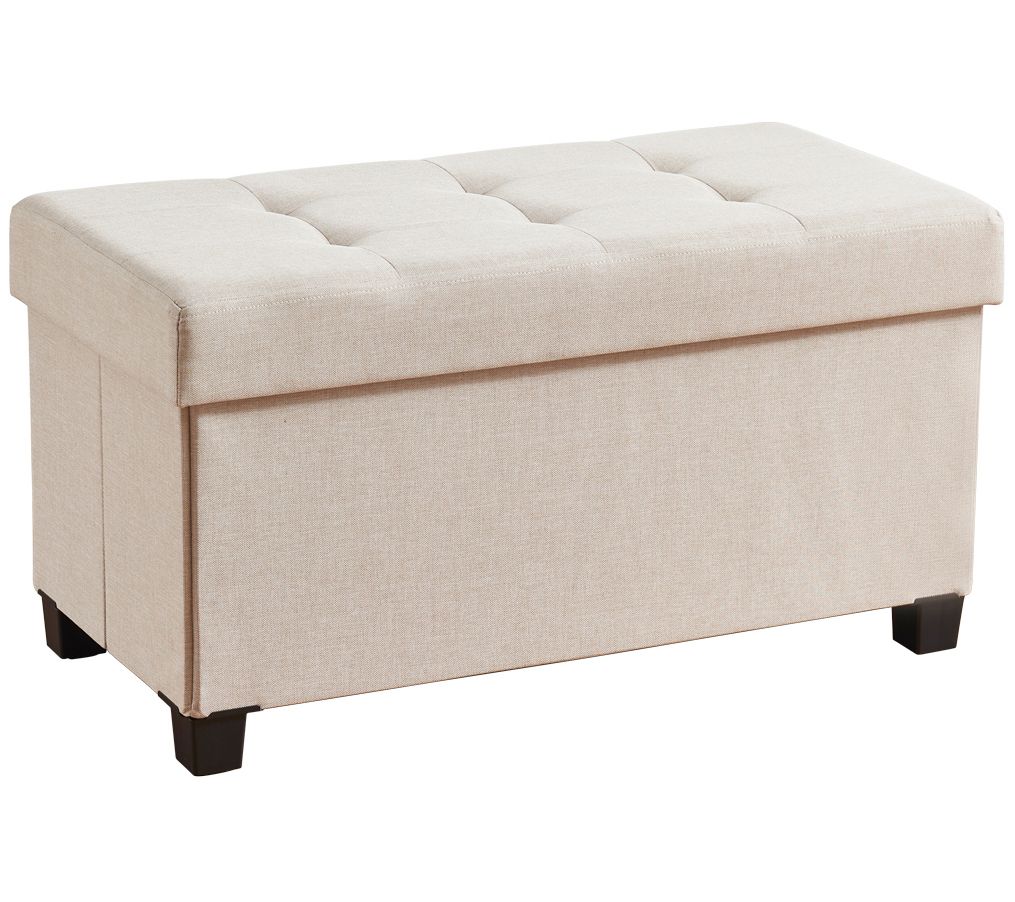 Ornavo Home Collapsible Large Storage Ottoman Bench with Legs