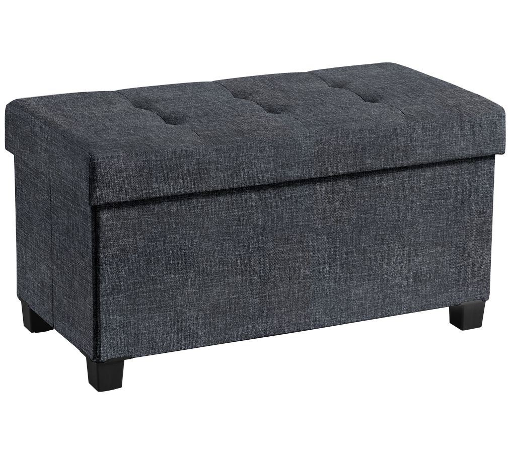 Ornavo Home Collapsible Large Storage Ottoman Bench with Legs