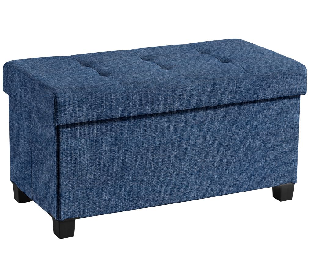 Ornavo Home Collapsible Large Storage Ottoman Bench with Legs