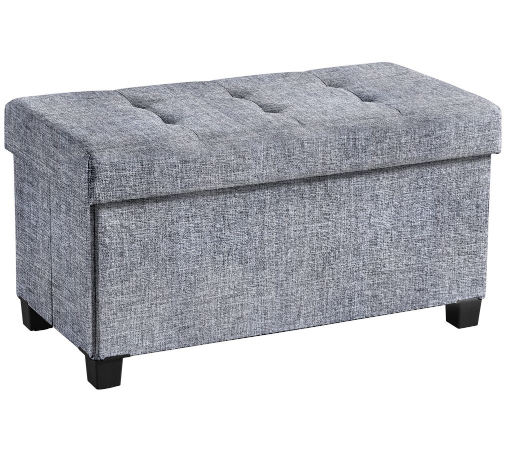 Ornavo Home Collapsible Large Storage Ottoman Bench with Legs