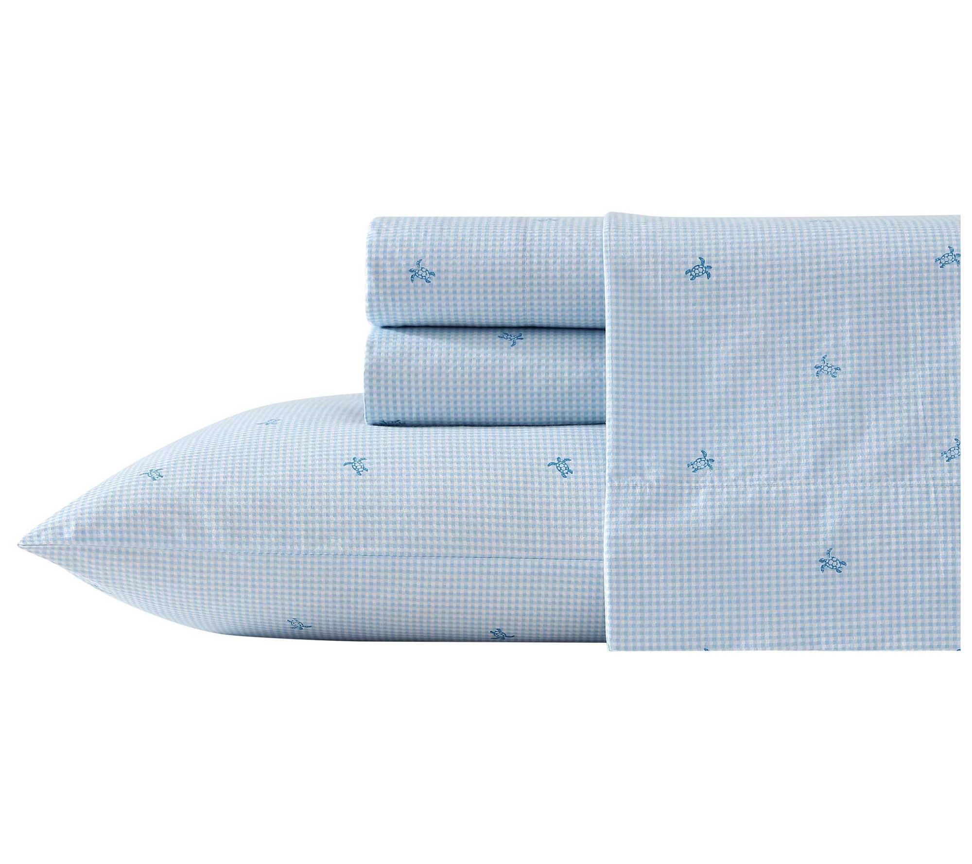 Laura Ashley Turtle Gingham Blue Queen Sheet Set