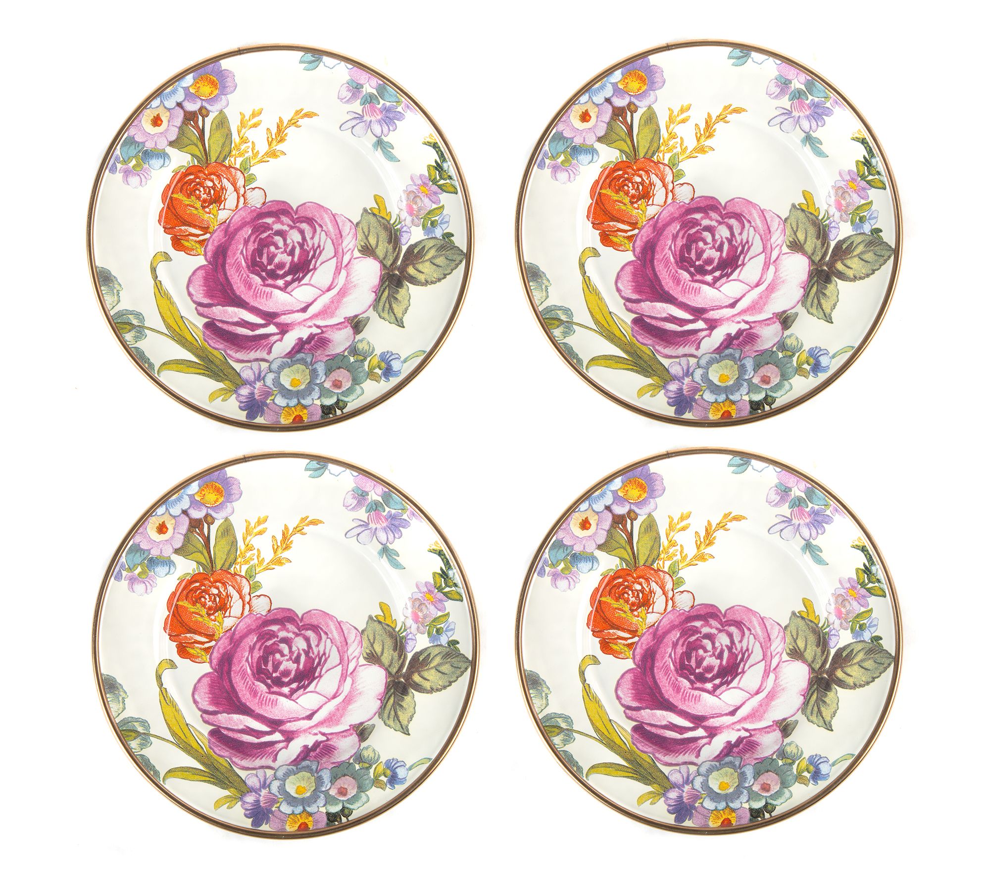 "As Is" MacKenzie- Childs Set of 4 Appetizer Plates