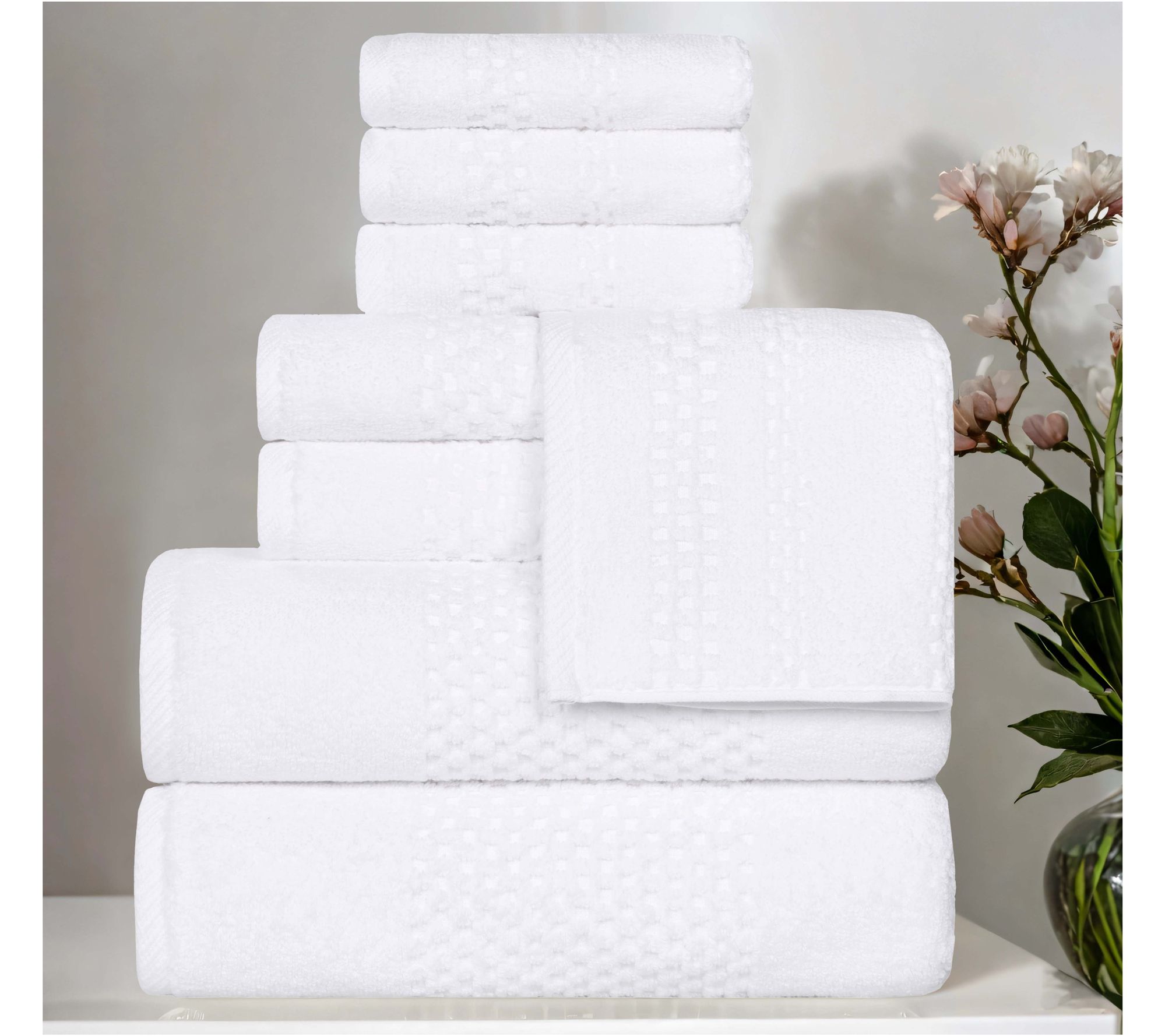 Superior 8 Piece Playa Zero Twist Cotton SolidTowel Set