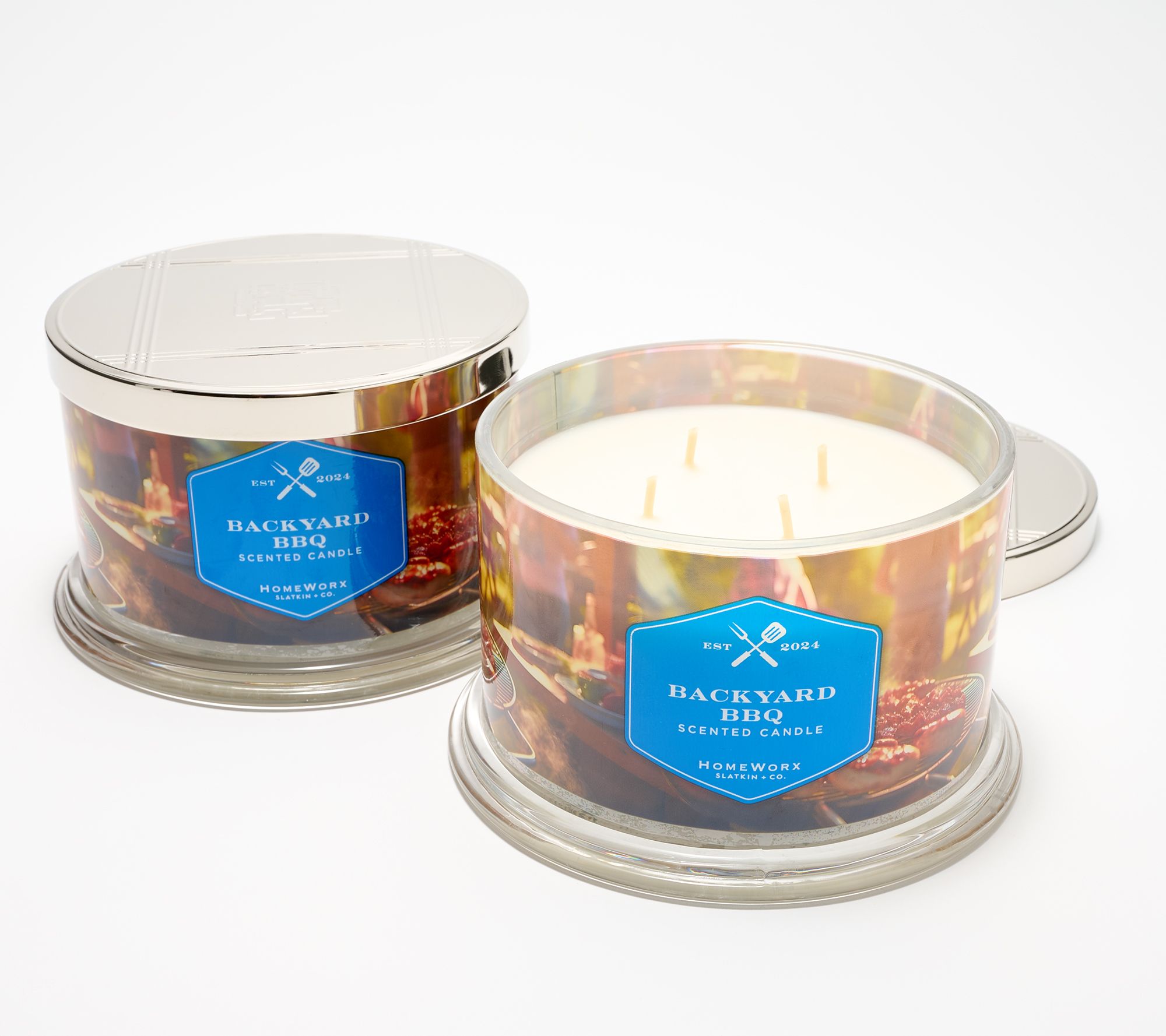 HomeWorx by Slatkin + Co. S/2 18-oz. Backyard BBQ Candles