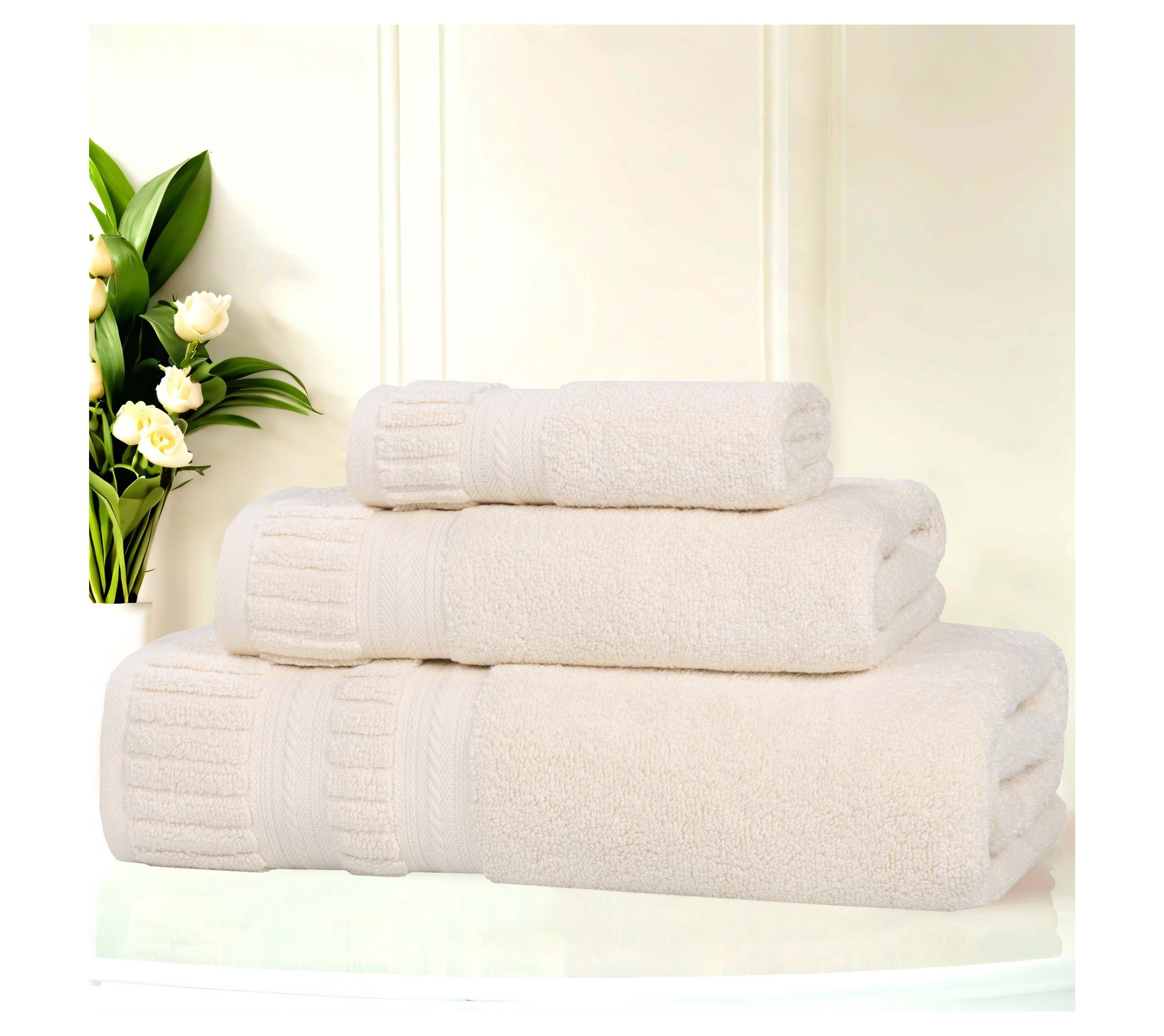 Superior 3-Piece Venice Zero Twist Cotton SoftTowel Set