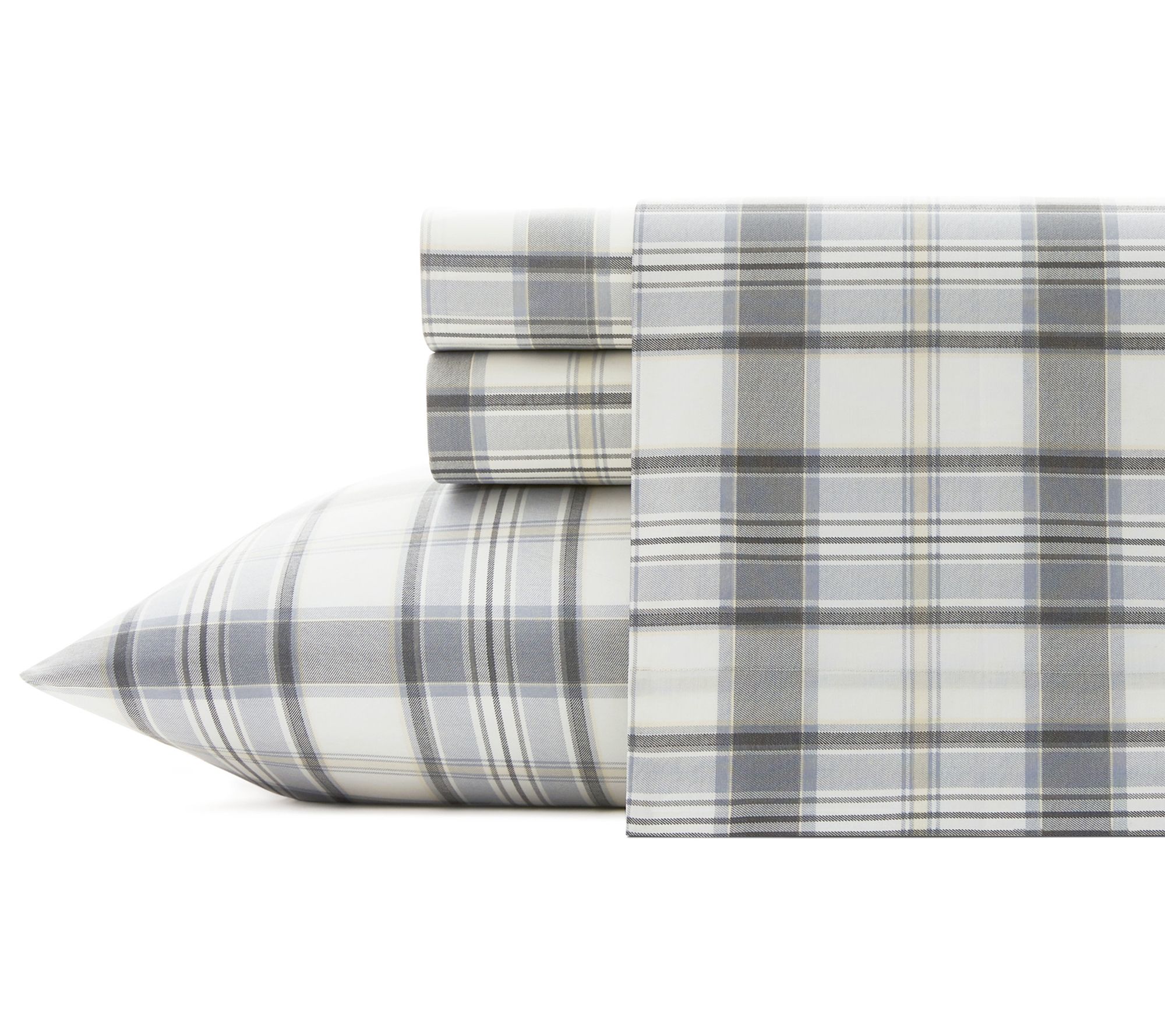 Eddie Bauer Chinook Plaid Ivory Queen Sheet Set