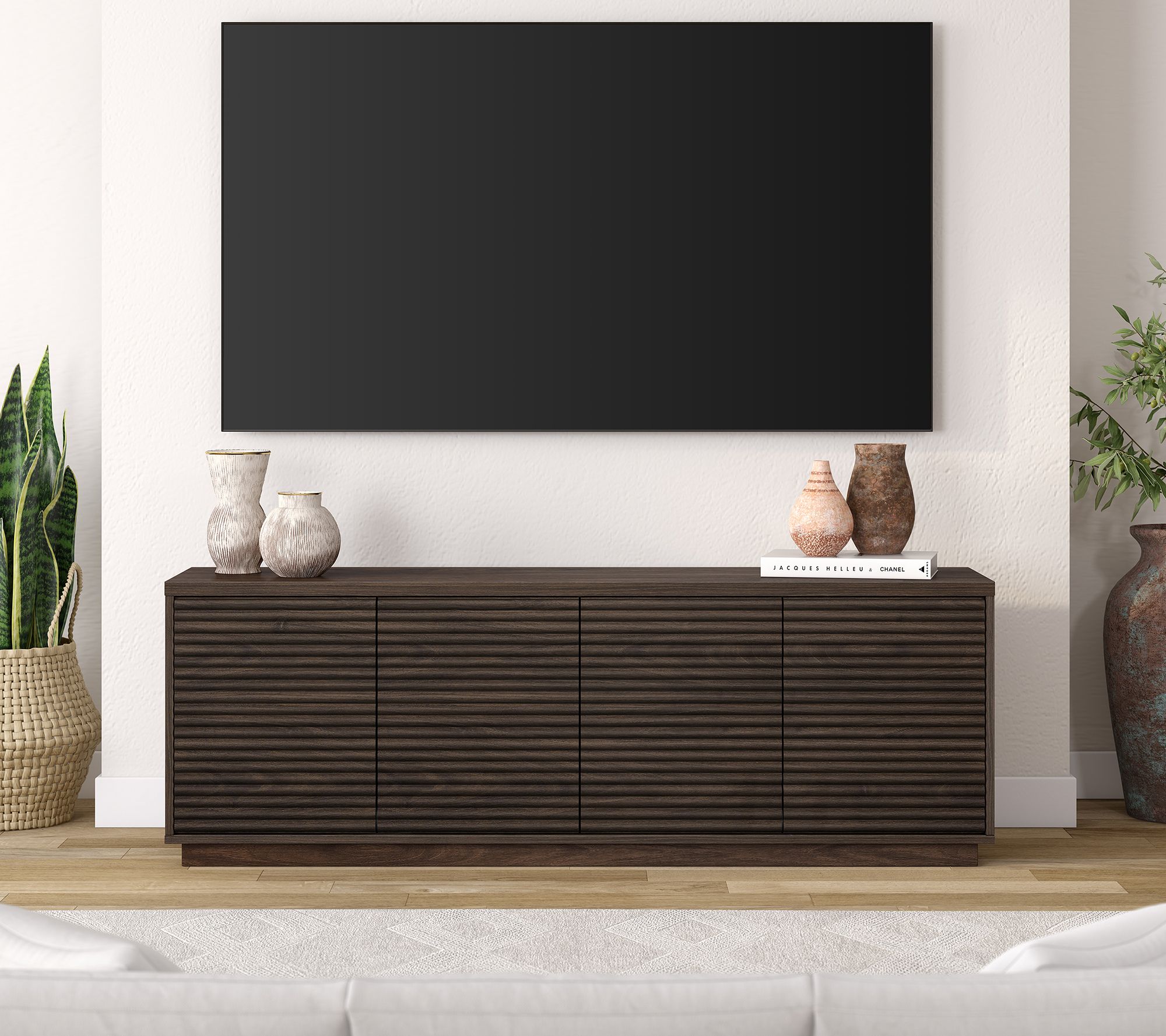 Hudson&Canal Tullis Rectangular TV Stand for TV's up to 78"