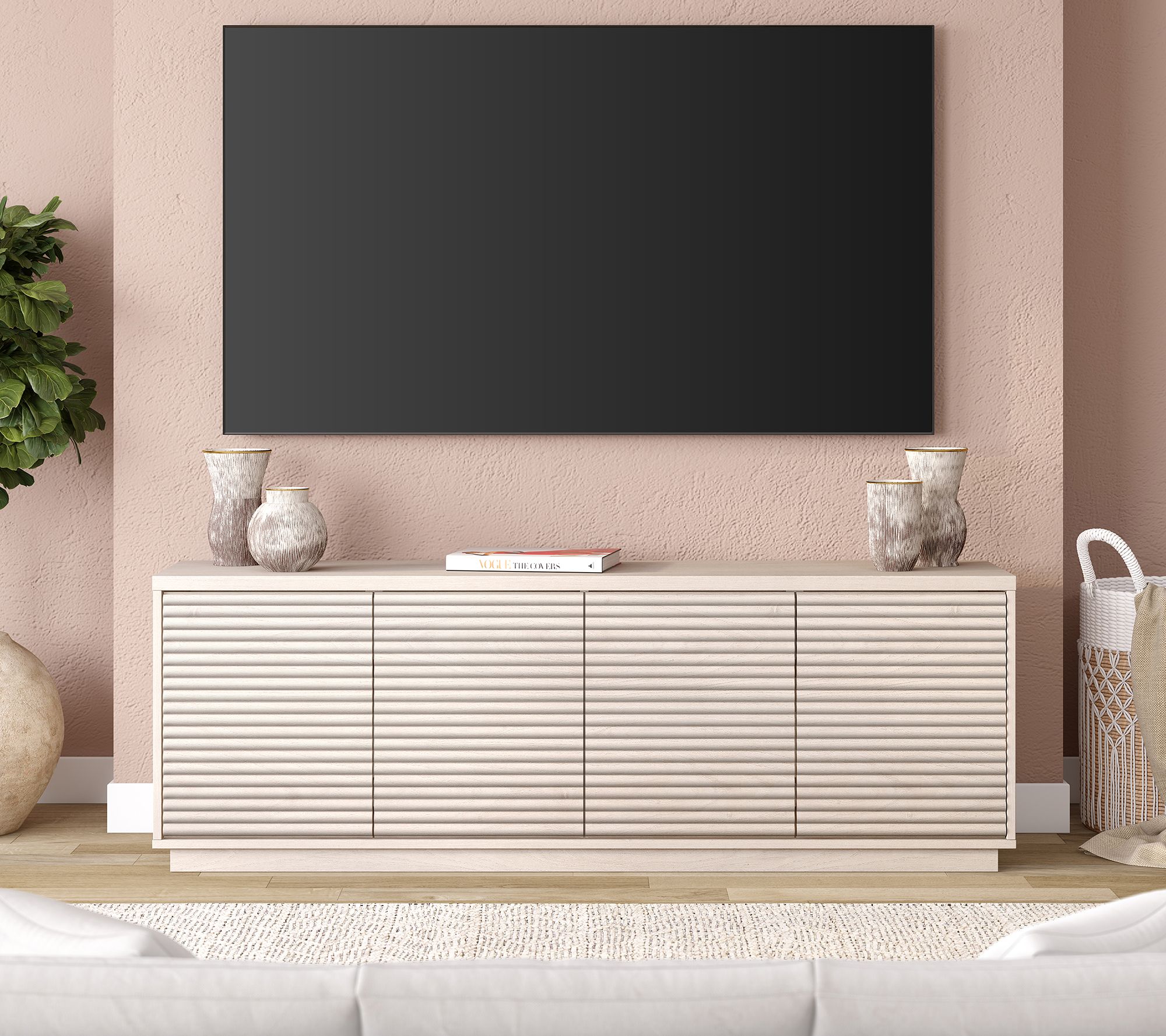 Hudson&Canal Tullis Rectangular TV Stand for TV's up to 78"