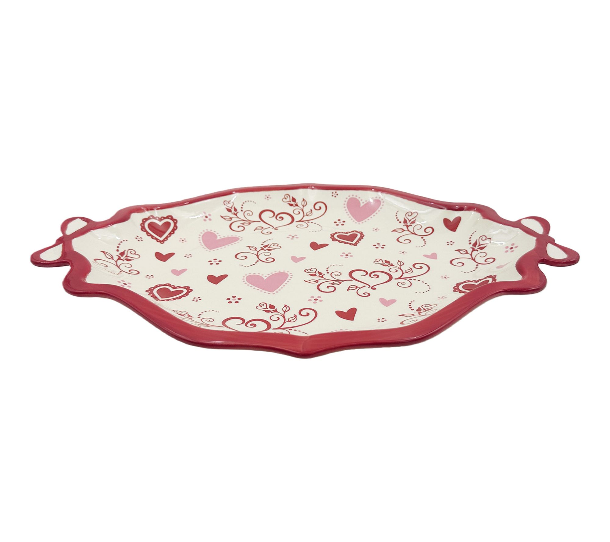 Temp-tations 14" Platter with Figural Bow Handles