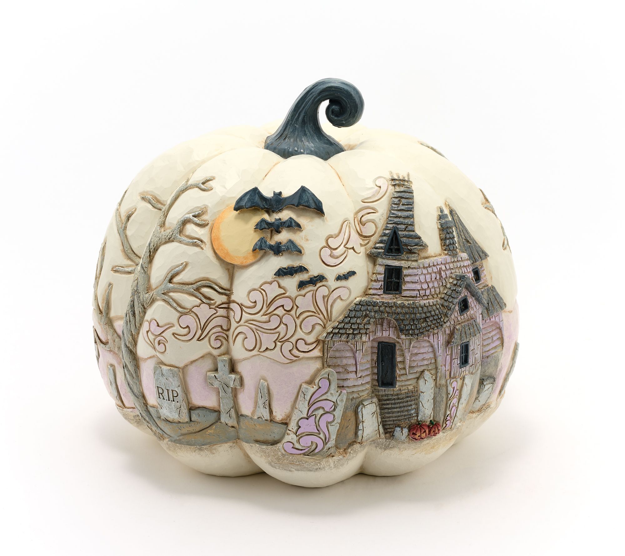 "As Is" Jim Shore Heartwood Creek 7" Pumpkin with Halloween Scene