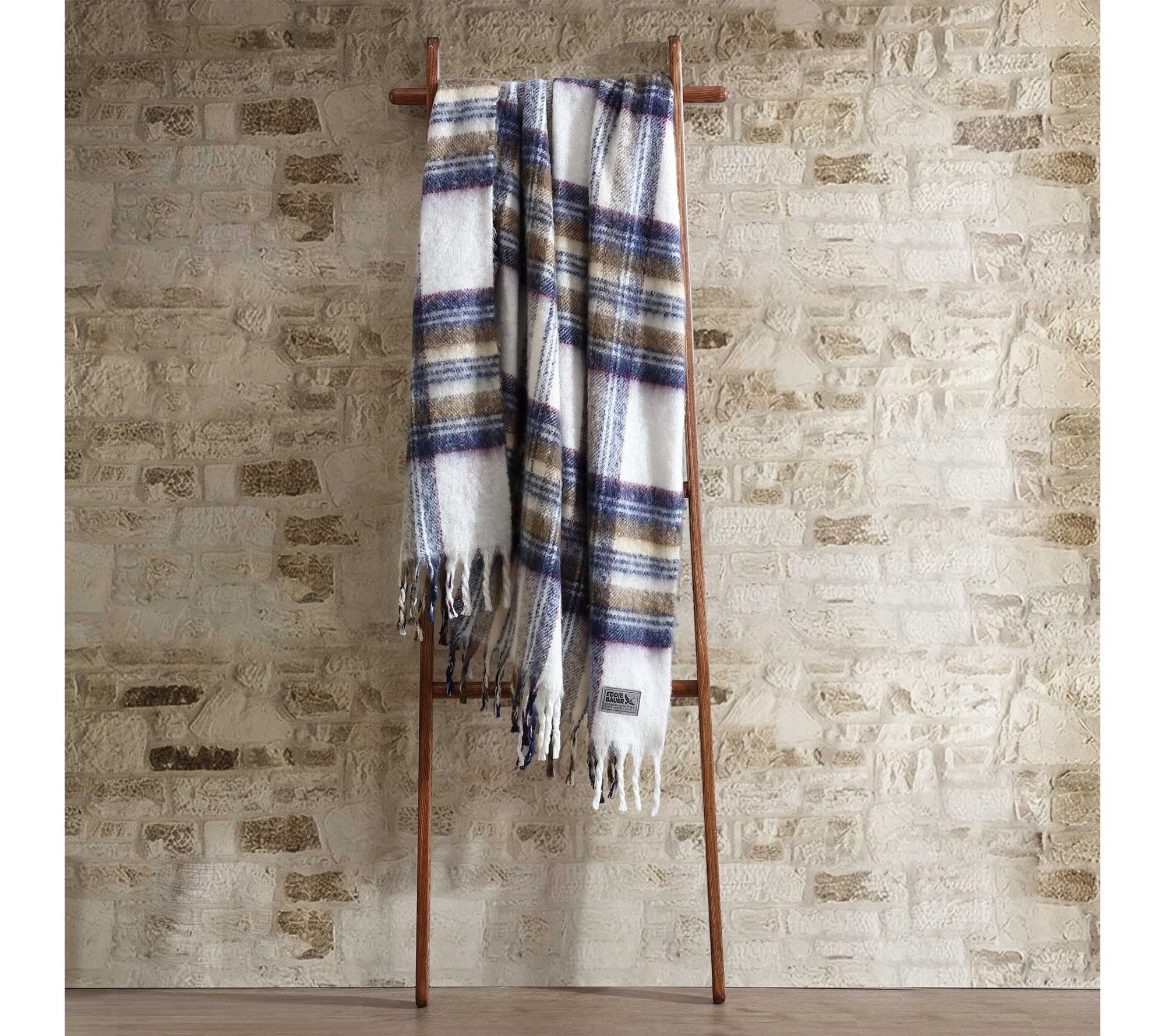 Eddie Bauer Edgewood Plaid Faux Mohair 50x60 Throw