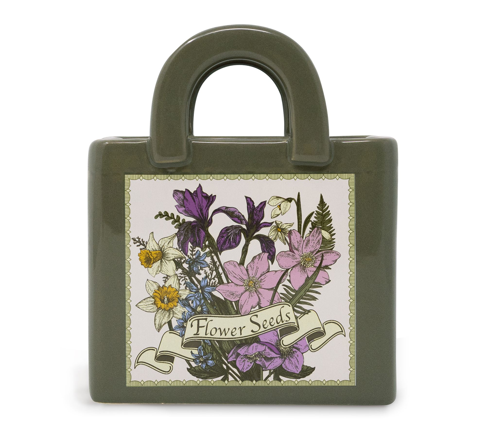 Steel Mill & Co. Mini Ceramic Tote Vase, Wildflowers