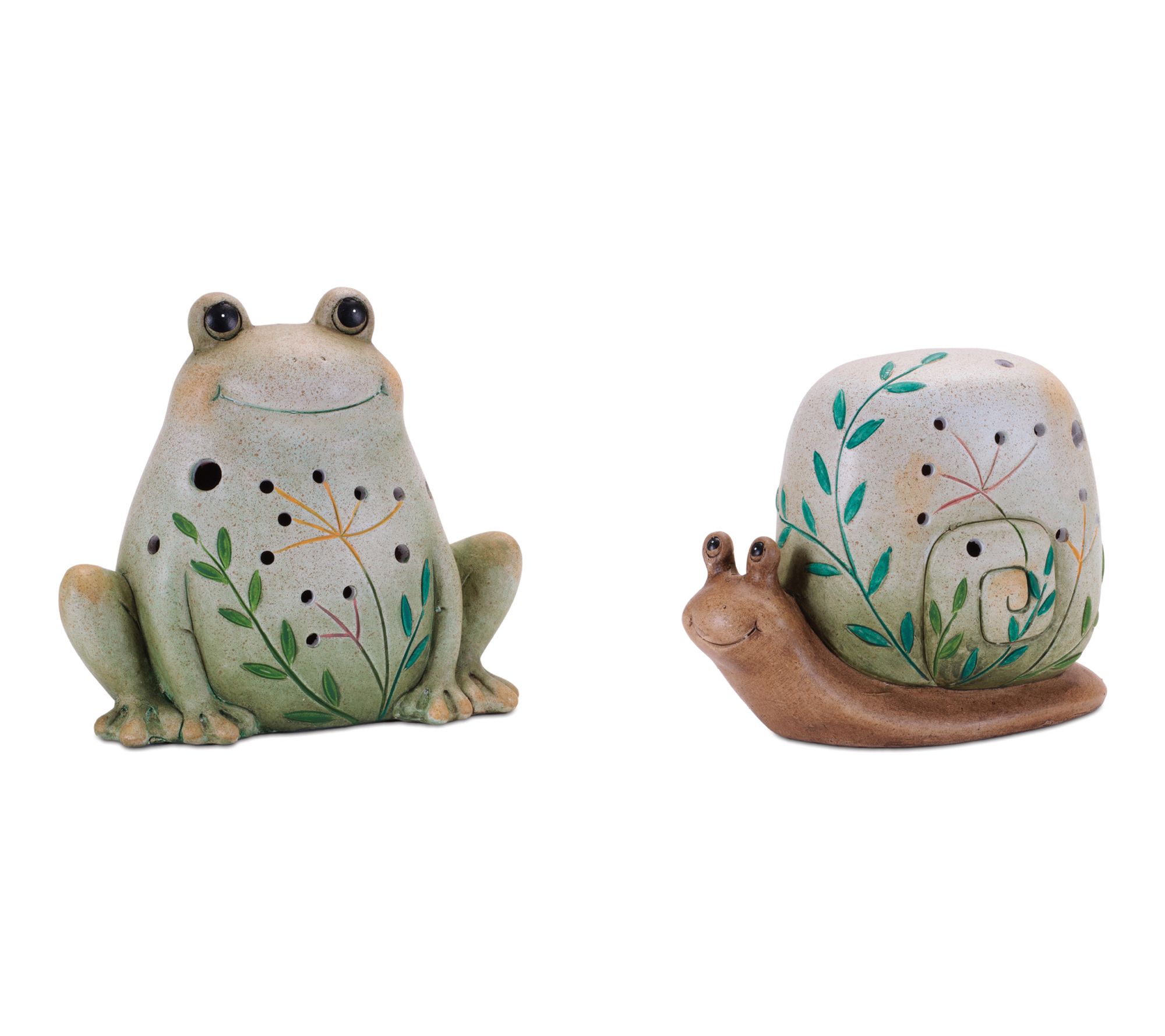 Melrose International Terra Cotta Frog and Snail Decor Set