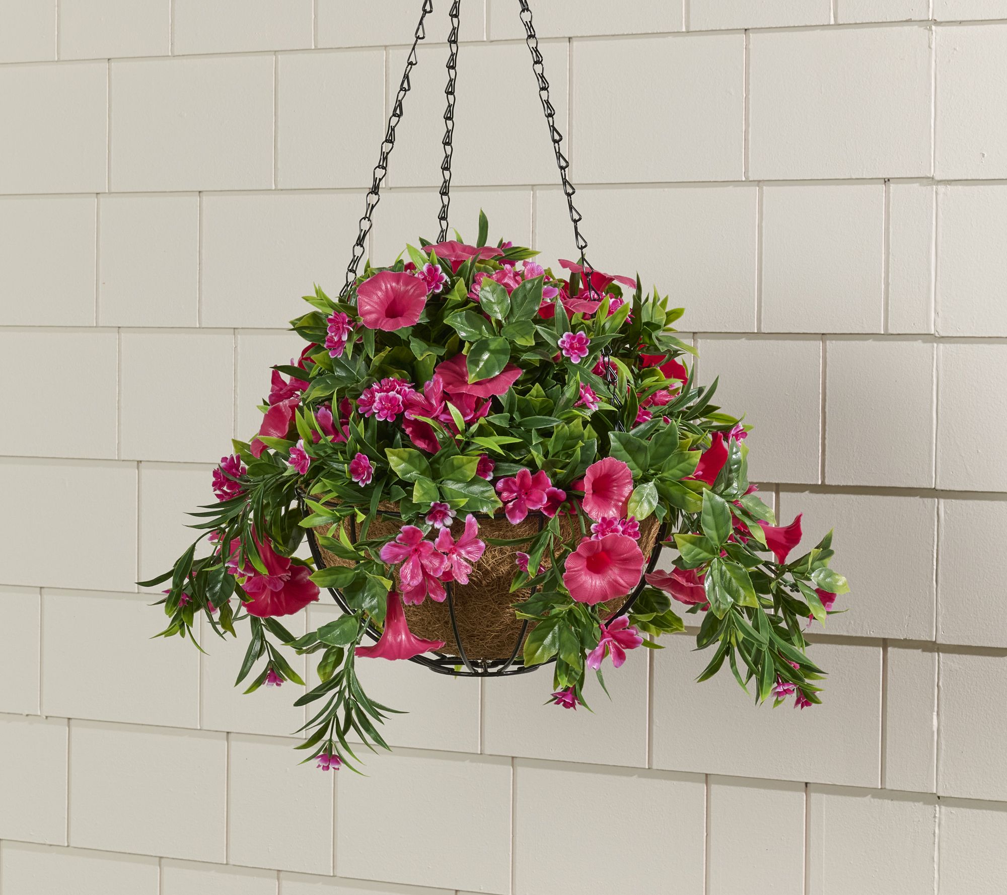 "As Is" Wicker Park 18" Cascading Petunia and Flower Basket