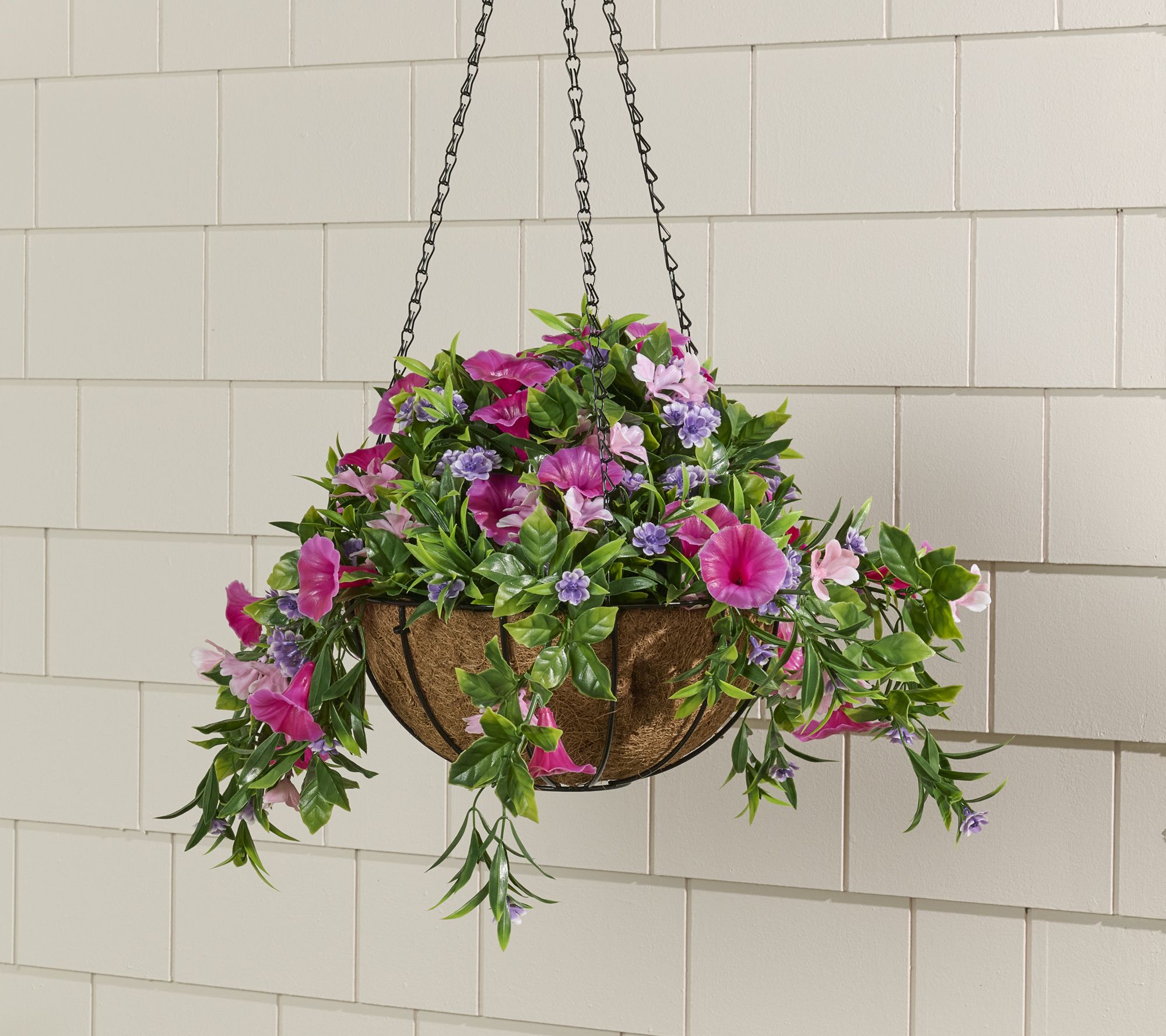 "As Is" Wicker Park 18" Cascading Petunia and Flower Basket