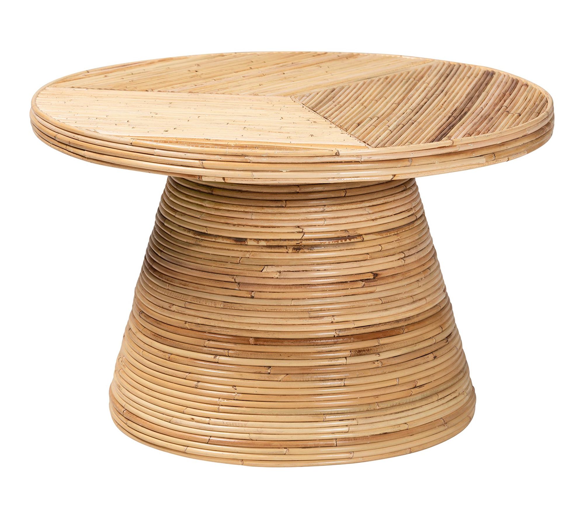 bali & pari Bella Natural Rattan Mahogany Wood Coffee Table