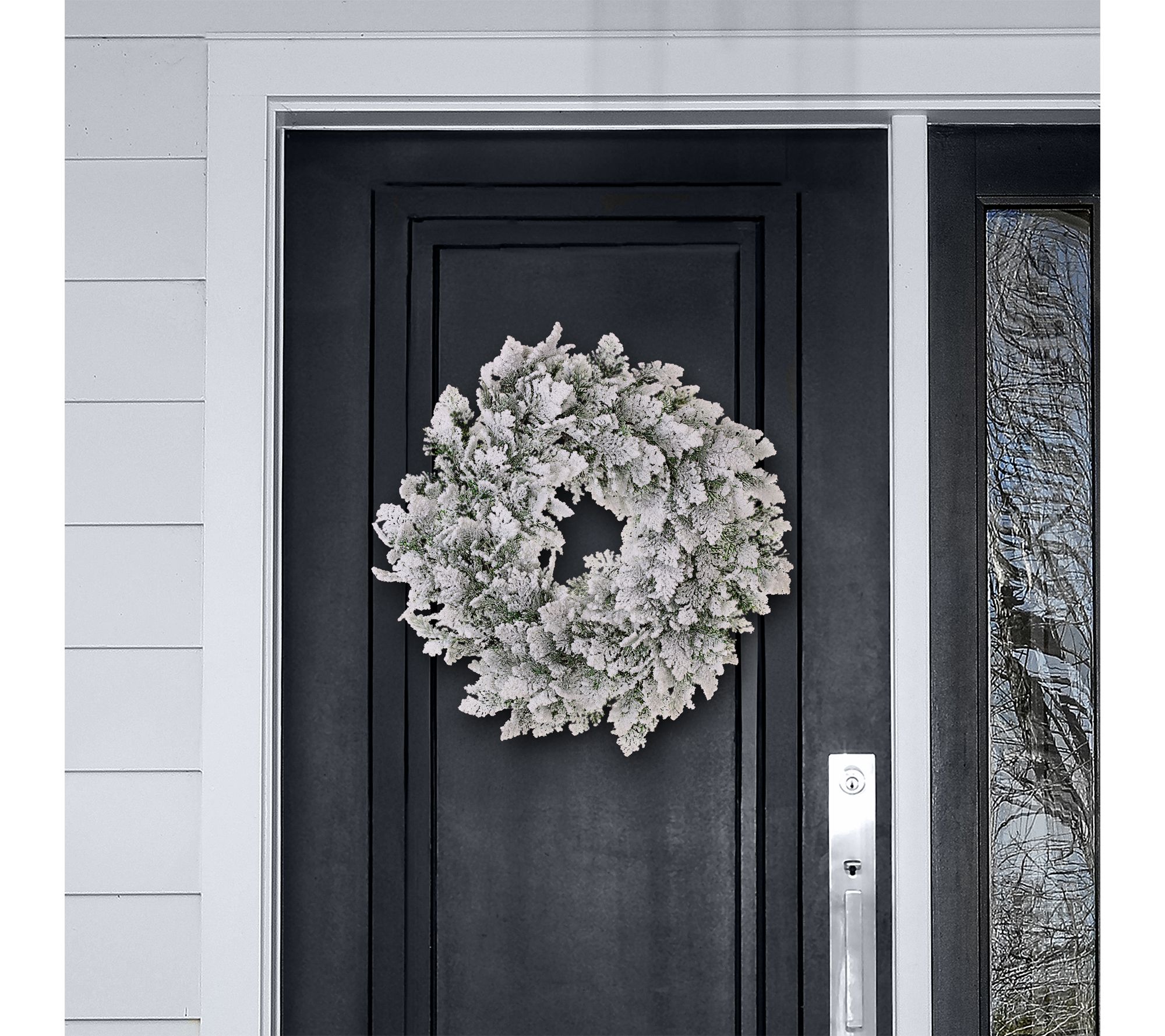 28" Snowy Acadia Cedar Wreath by Valerie