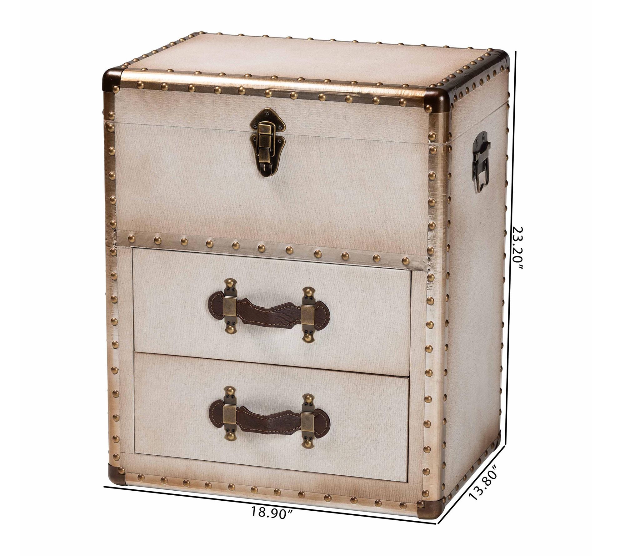 Baxton Studio Agatha Canvas 2-Drawer Storage Trunk
