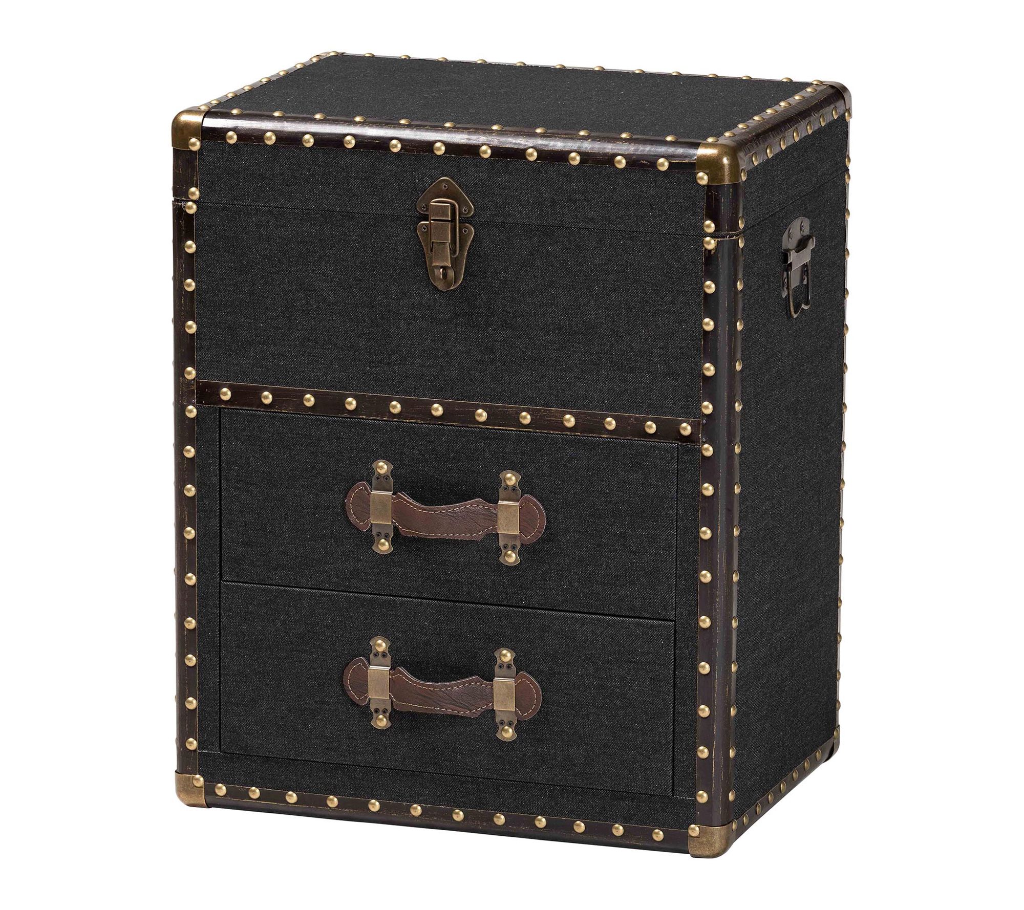 Baxton Studio Agatha Canvas 2-Drawer Storage Trunk