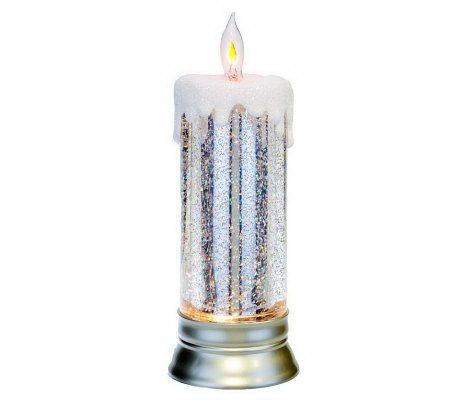 11 Lit Glitter Candle with Flickering Tip by Valerie 