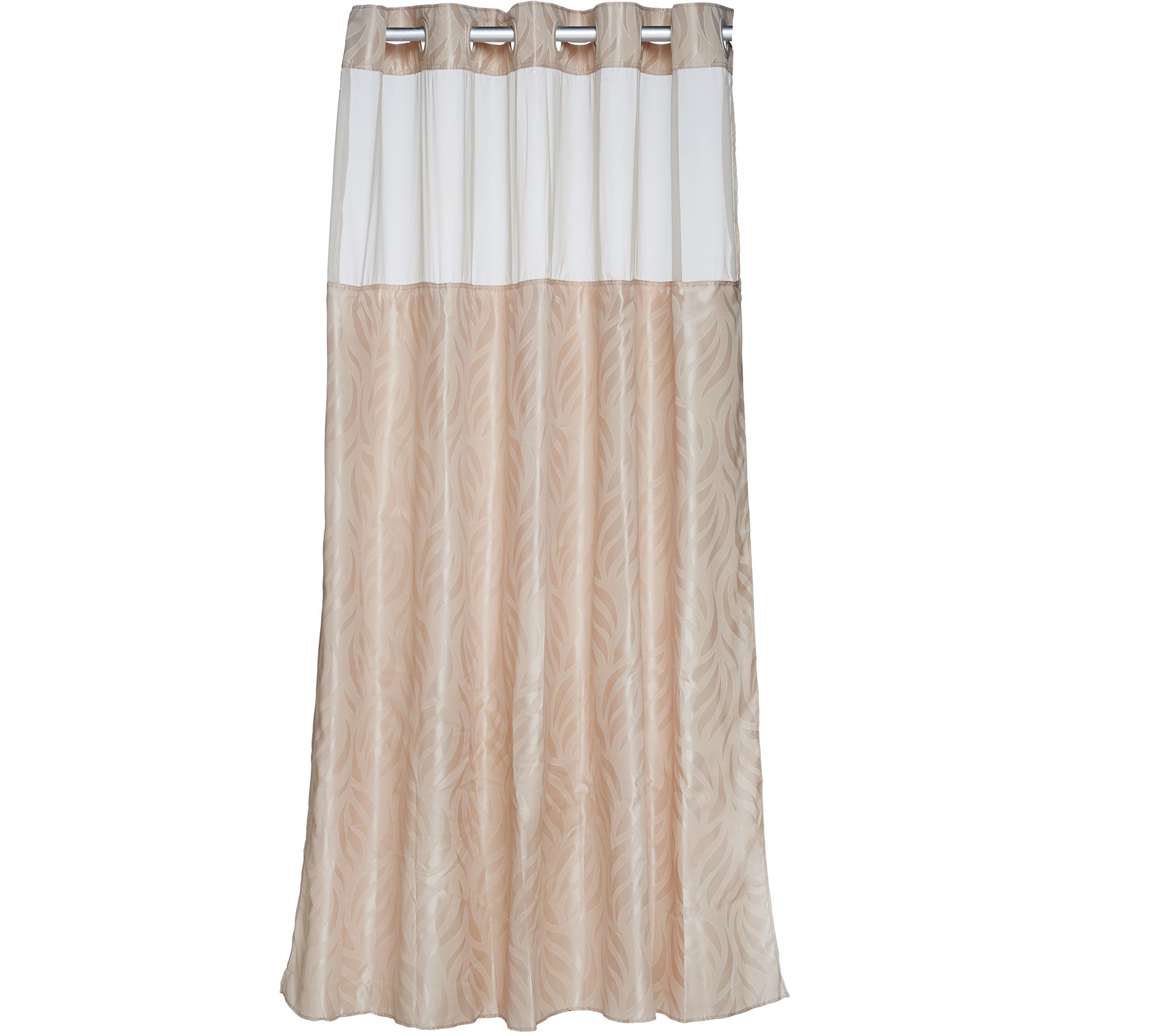 Hookless Mosaic Leaves Jacquard 3 in 1 Shower Curtain