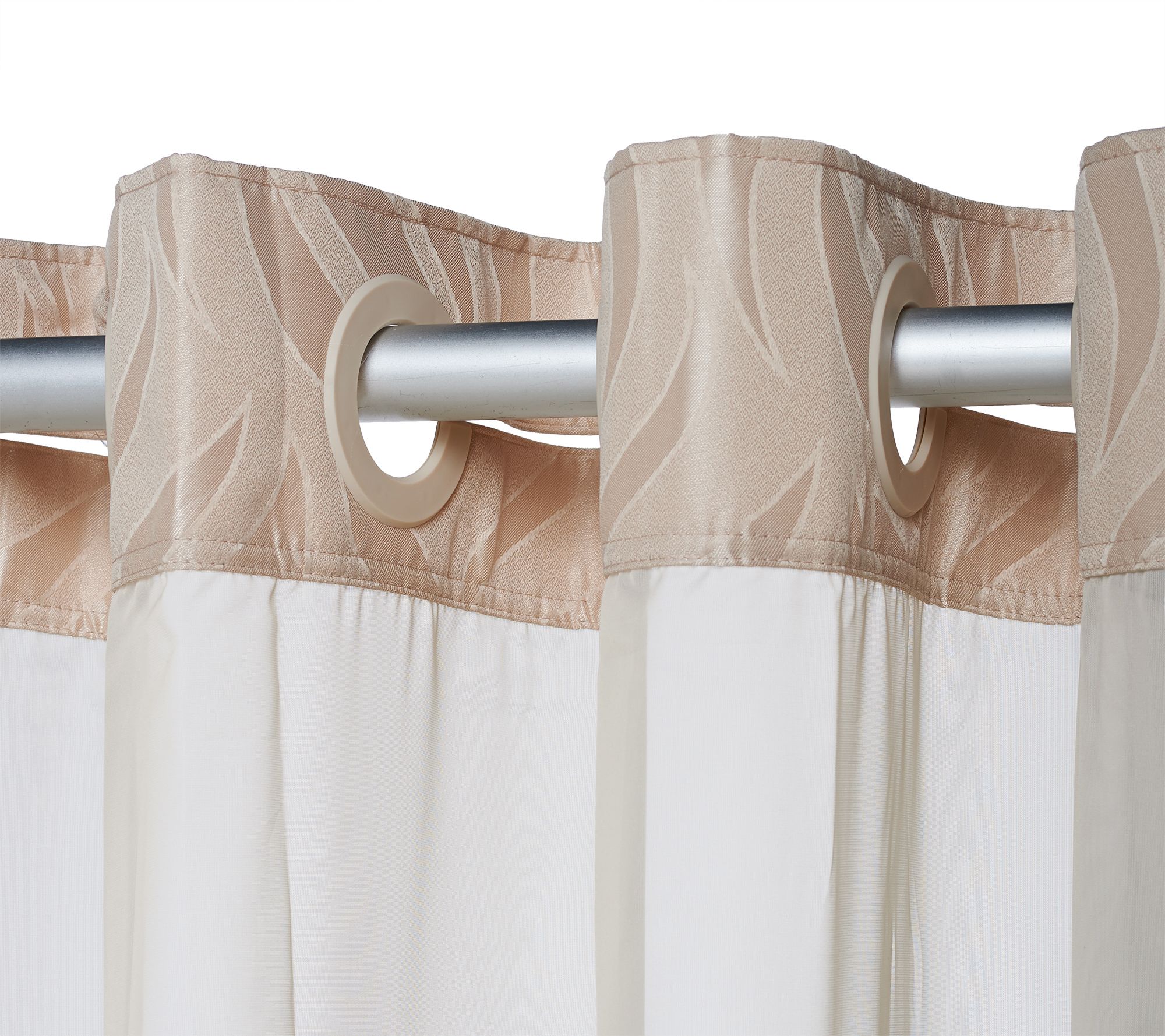 Hookless Mosaic Leaves Jacquard 3 in 1 Shower Curtain