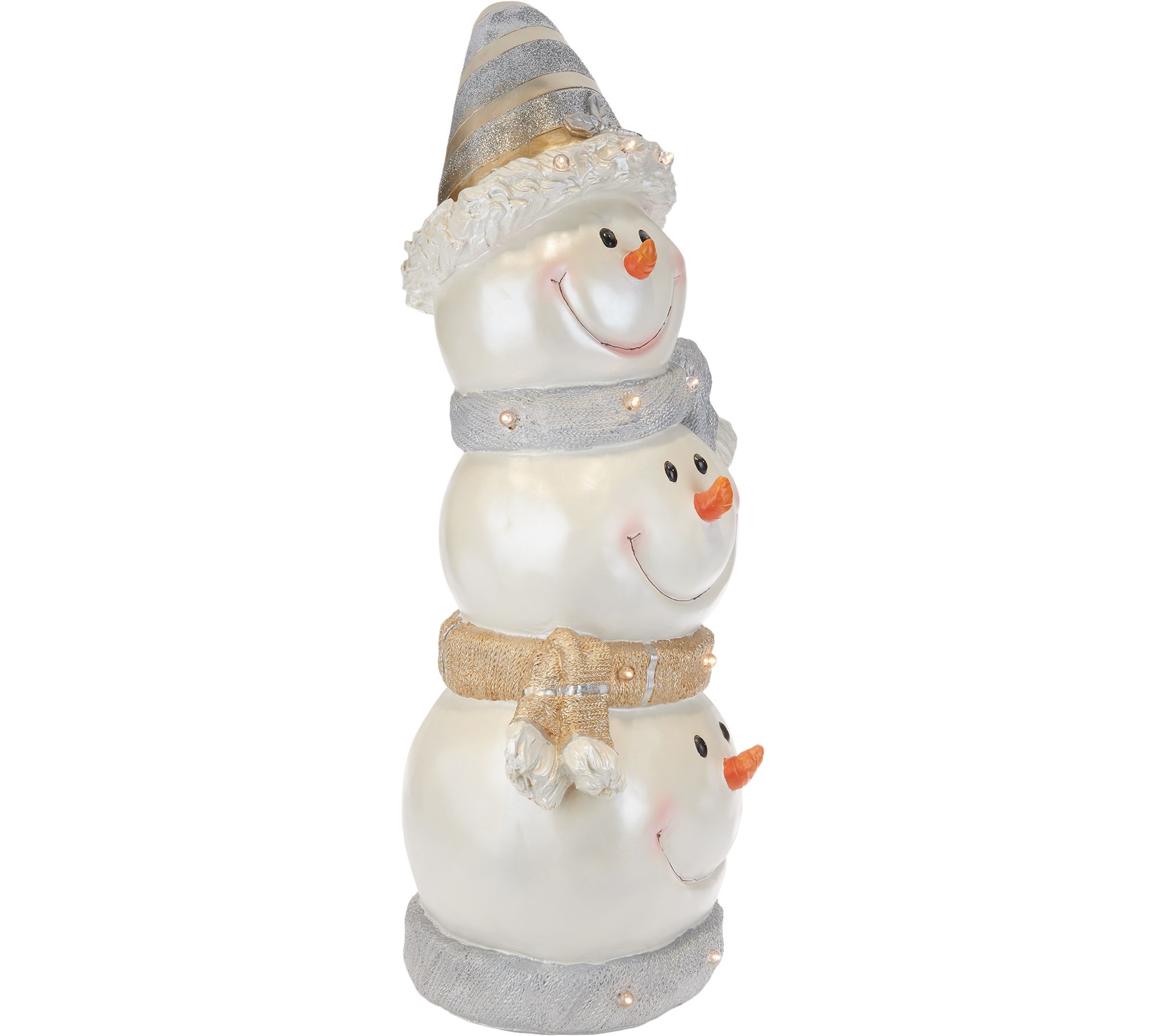 Kringle Express Illuminated Indoor/Outdoor Snowman Head Stack - QVC.com