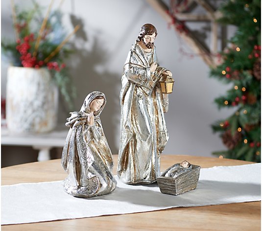 3-Piece Glistening Holy Family Set by Valerie