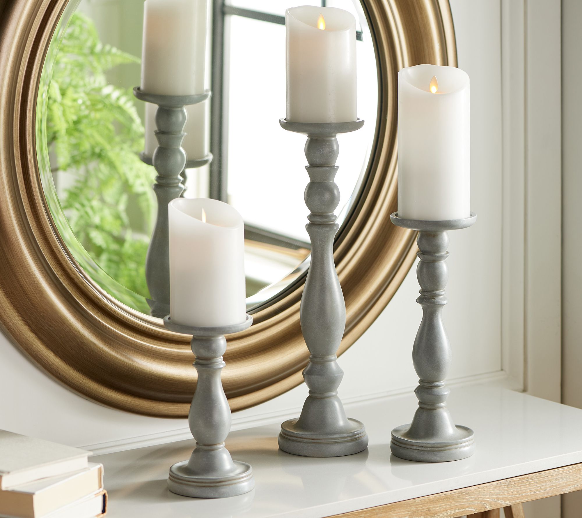 Set of 3 Pedestal Candle Holders by Valerie