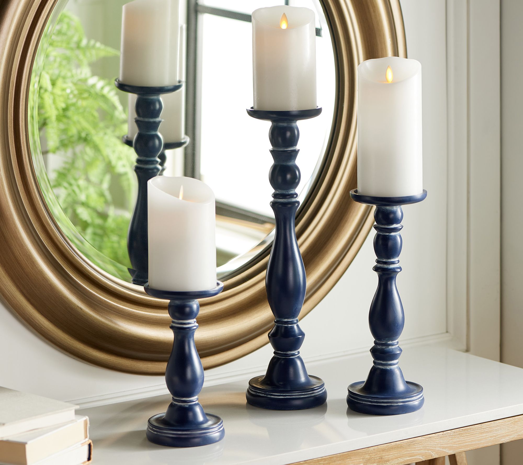 Set of 3 Pedestal Candle Holders by Valerie