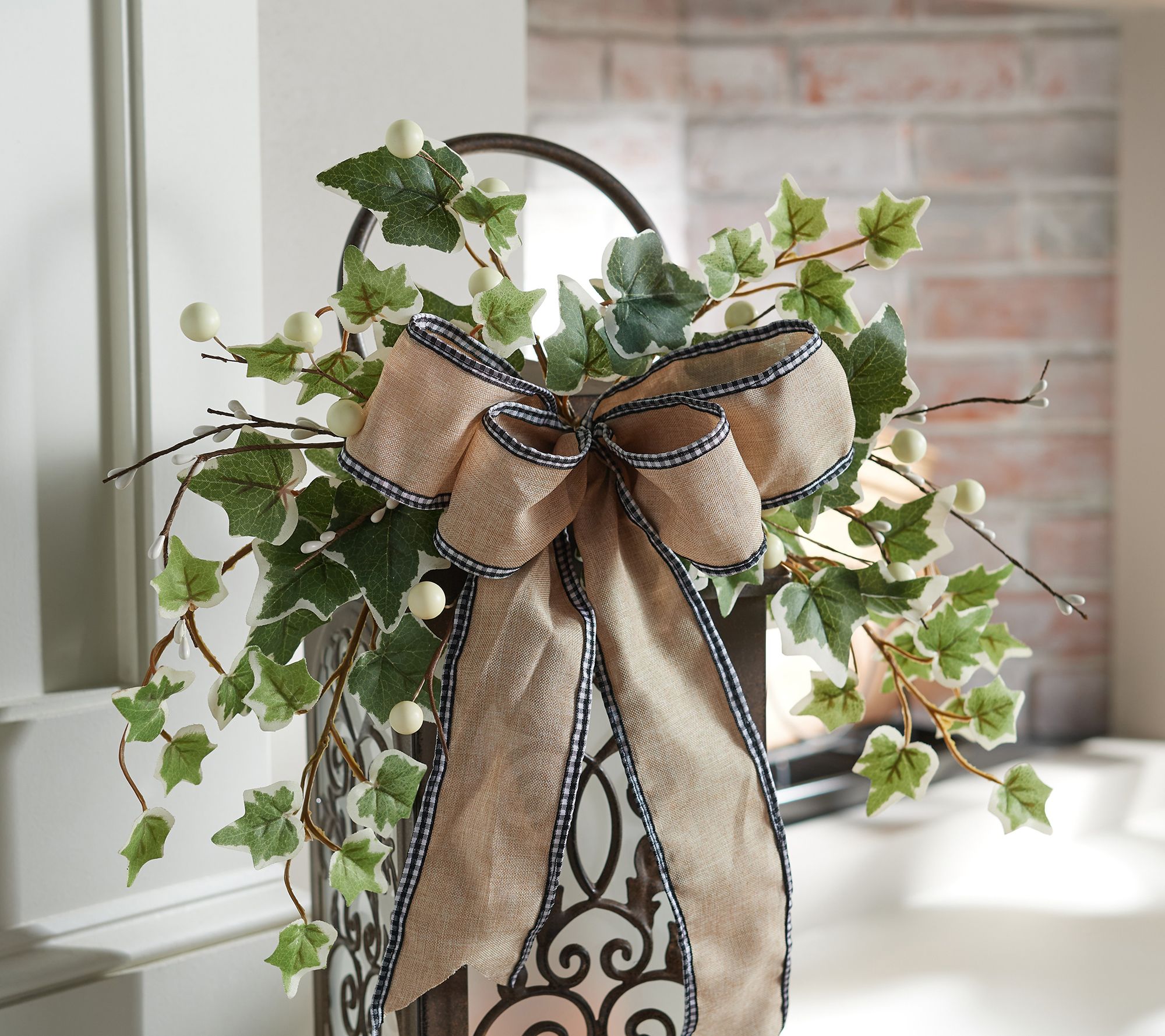 Set of 3 Seasonal Lantern Toppers with Ribbon by Valerie