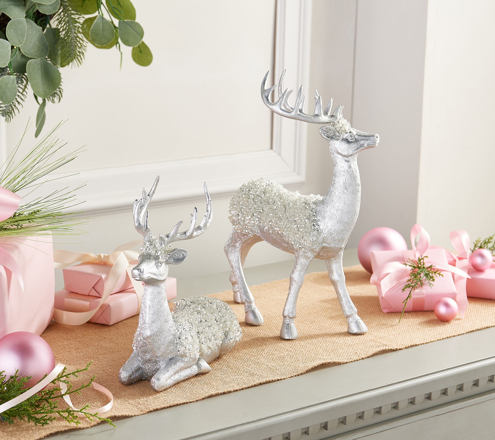 Simply Stunning Set of 2 Jeweled Reindeer by Janine Graff - QVC.com