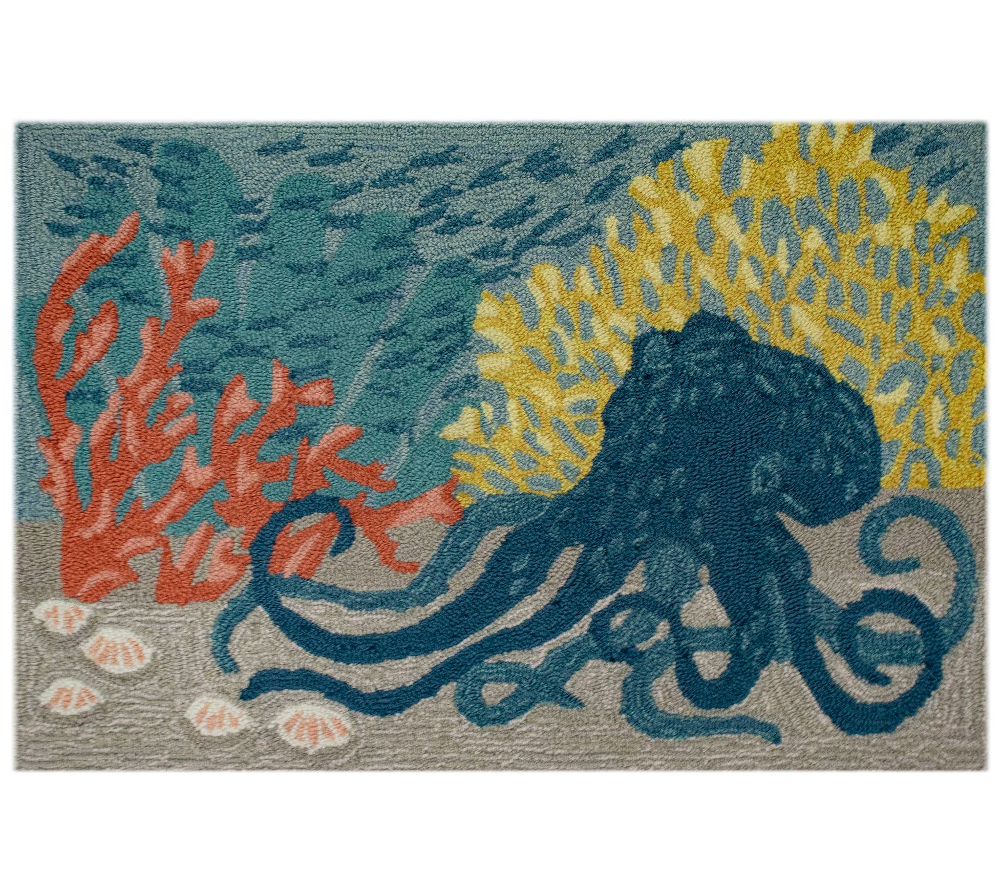 Liora Manne Frontporch Octopus Indoor/Outdoor Rug 20" x 30"