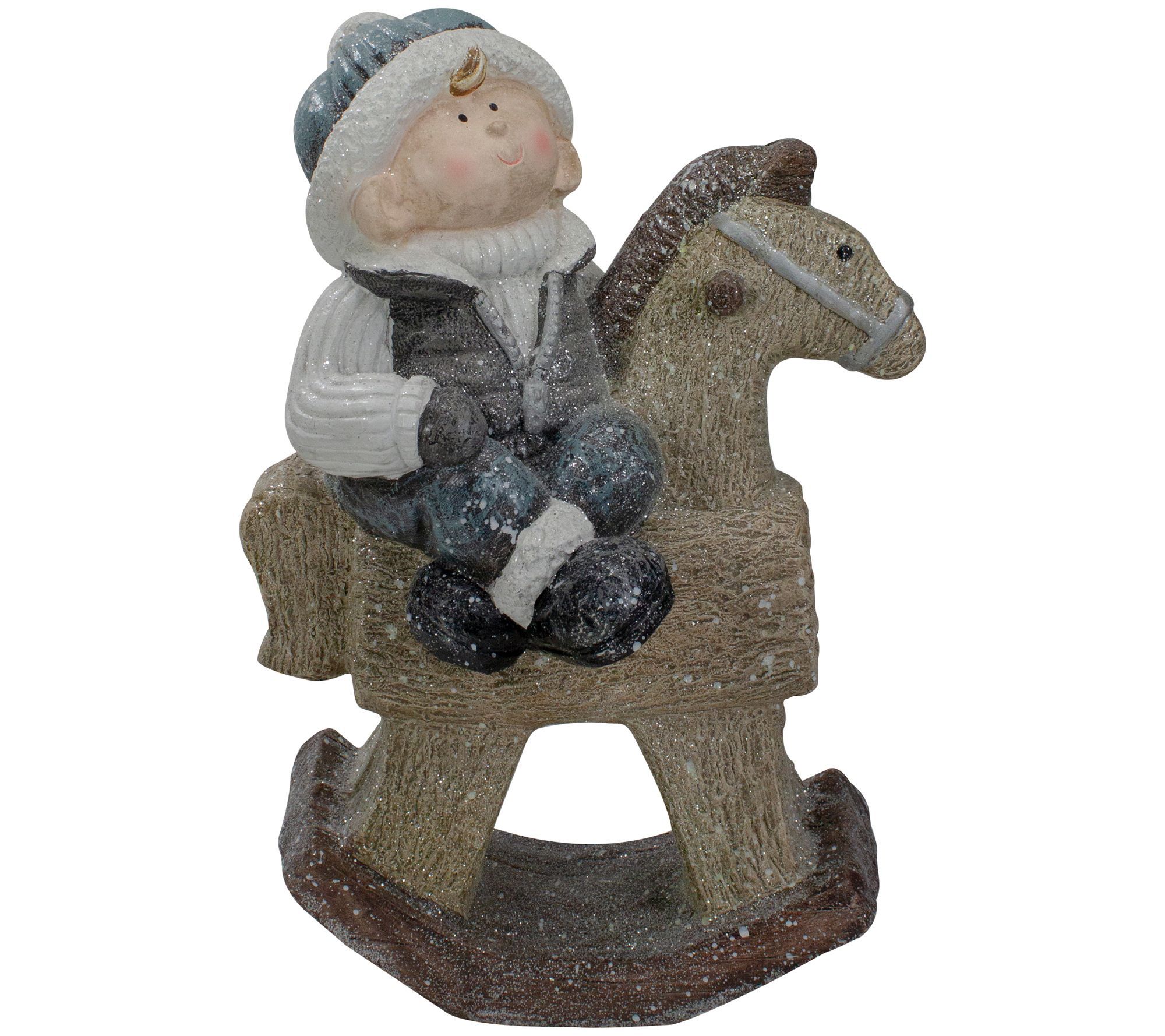Northlight 18" Boy on Rocking Horse Christmas Tabletop Figure