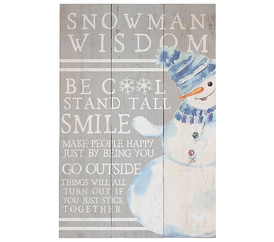 Snowman Wisdom Rustic Pallet by Sincere Surroun dings