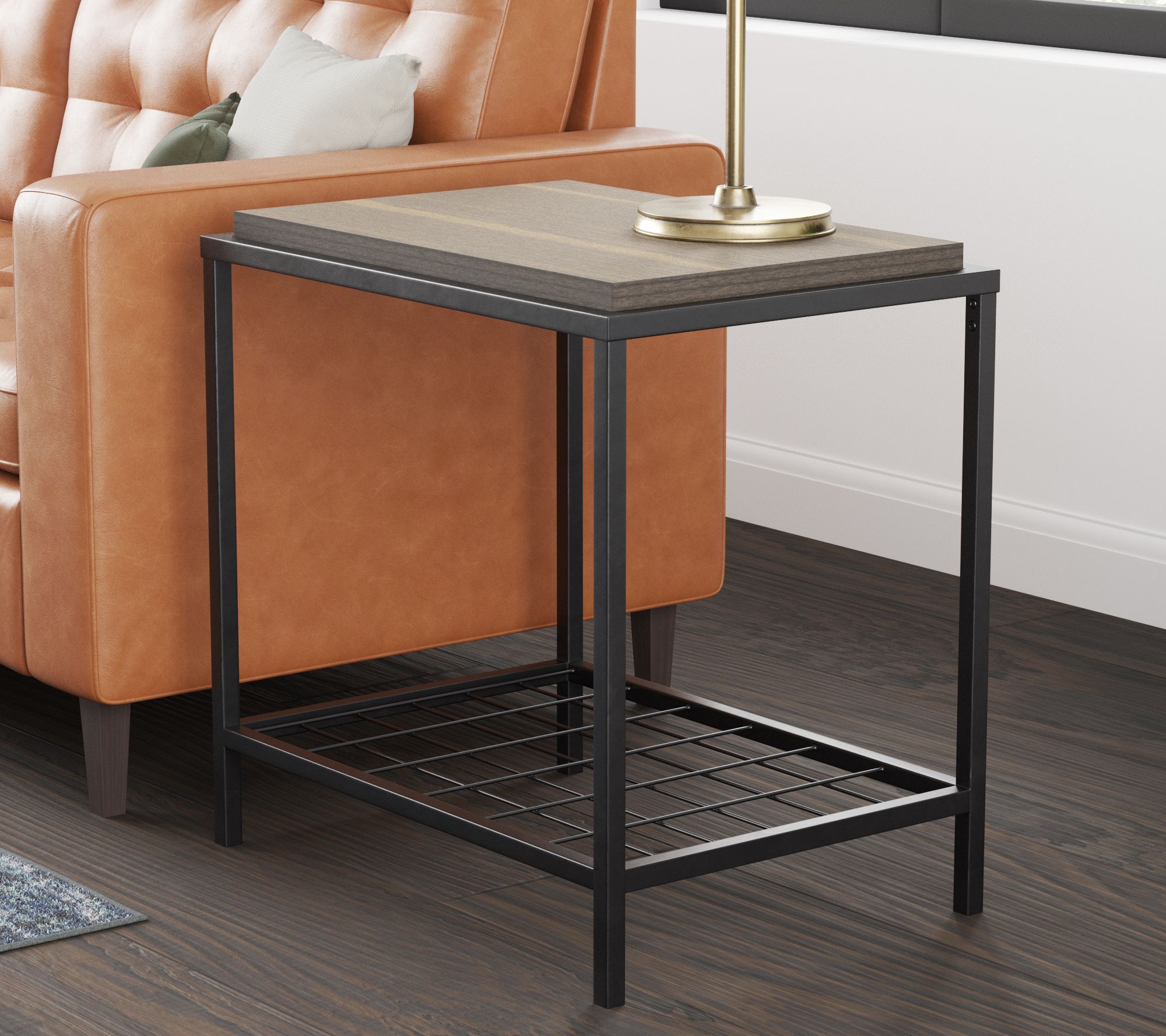 Brookside Ruby Wood and Metal End Table - QVC.com