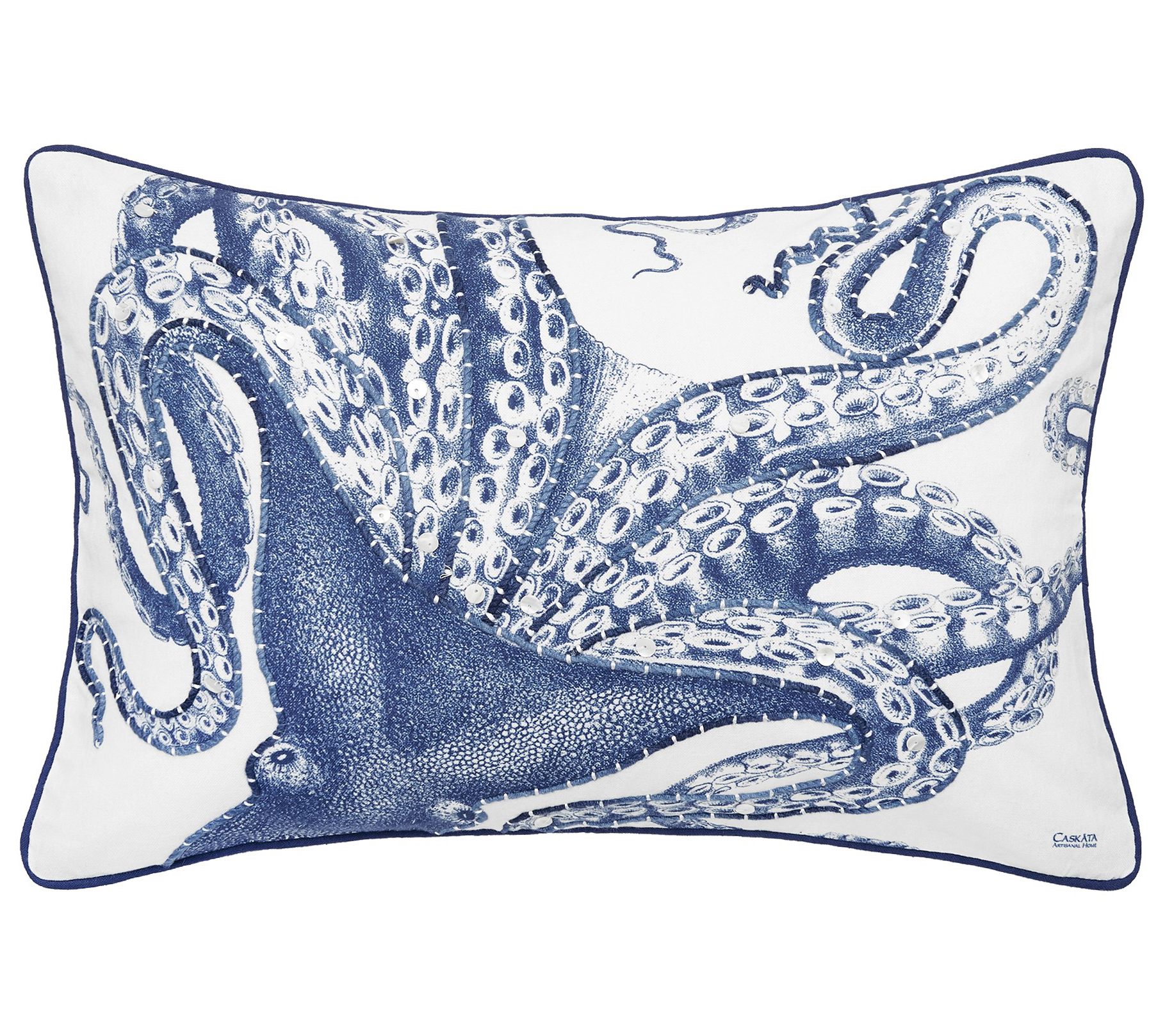 C&F Home 14" x 22" Blue Octopus Oblong PrintedThrow Pillow