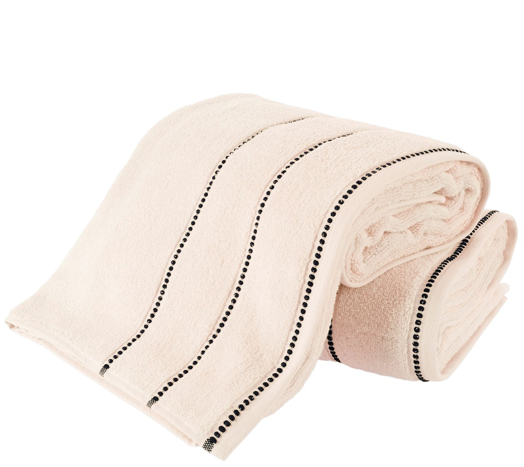 Lavish Home 8 Piece 100% Cotton Plush Bath Towel Set - Bone