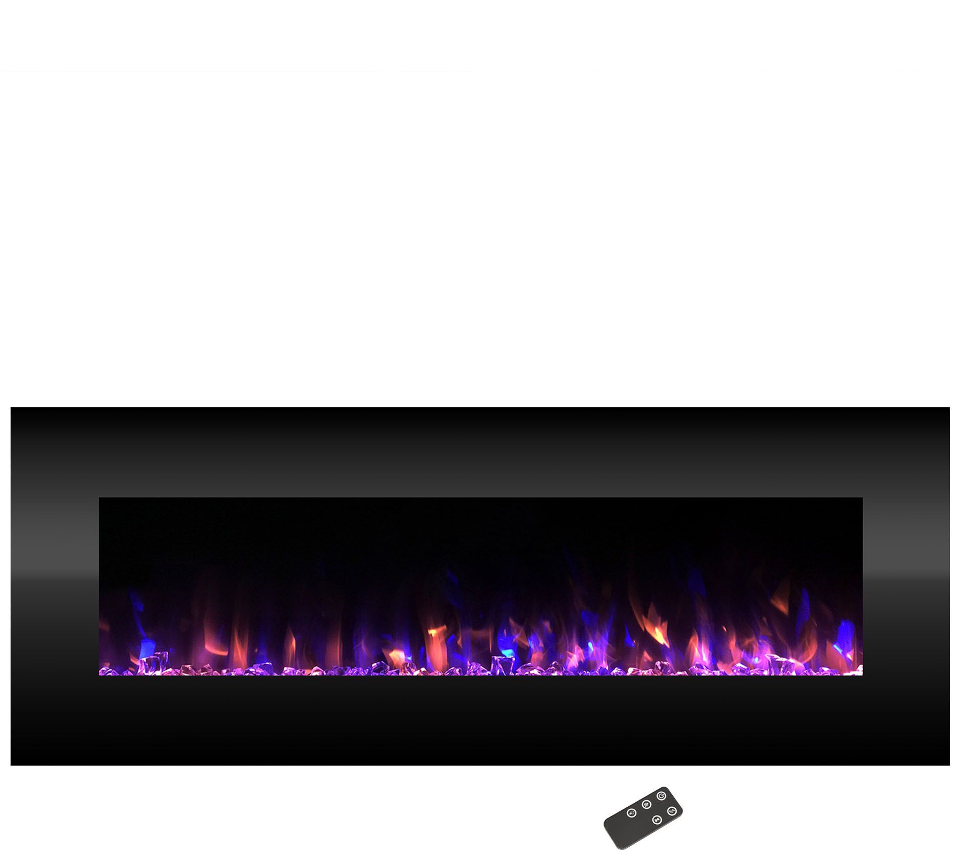 Northwest 54" Electric NoHeat Fireplace w/ Color LED Black