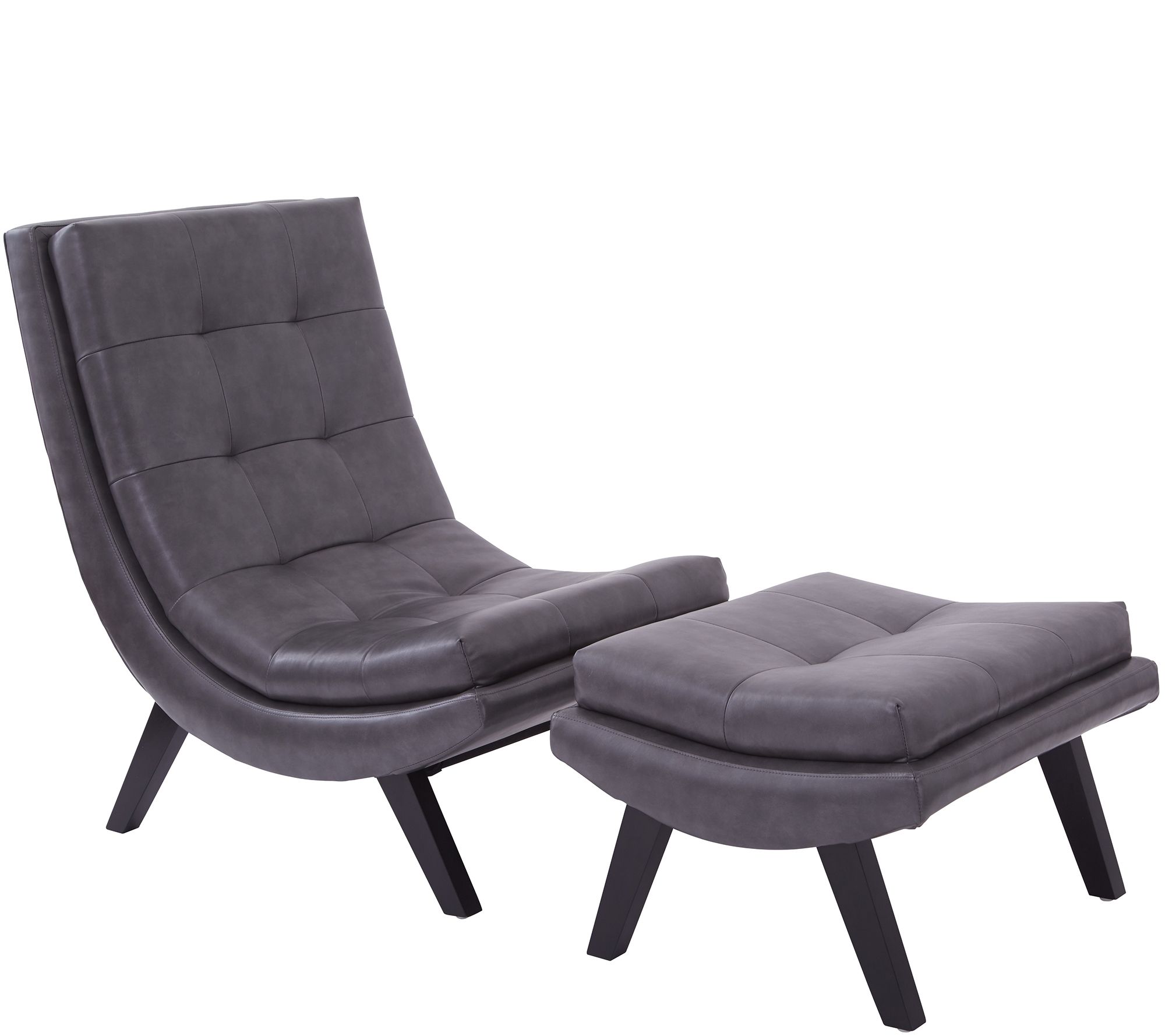 Tustin Faux Leather Lounge Chair and Ottoman byAve Six