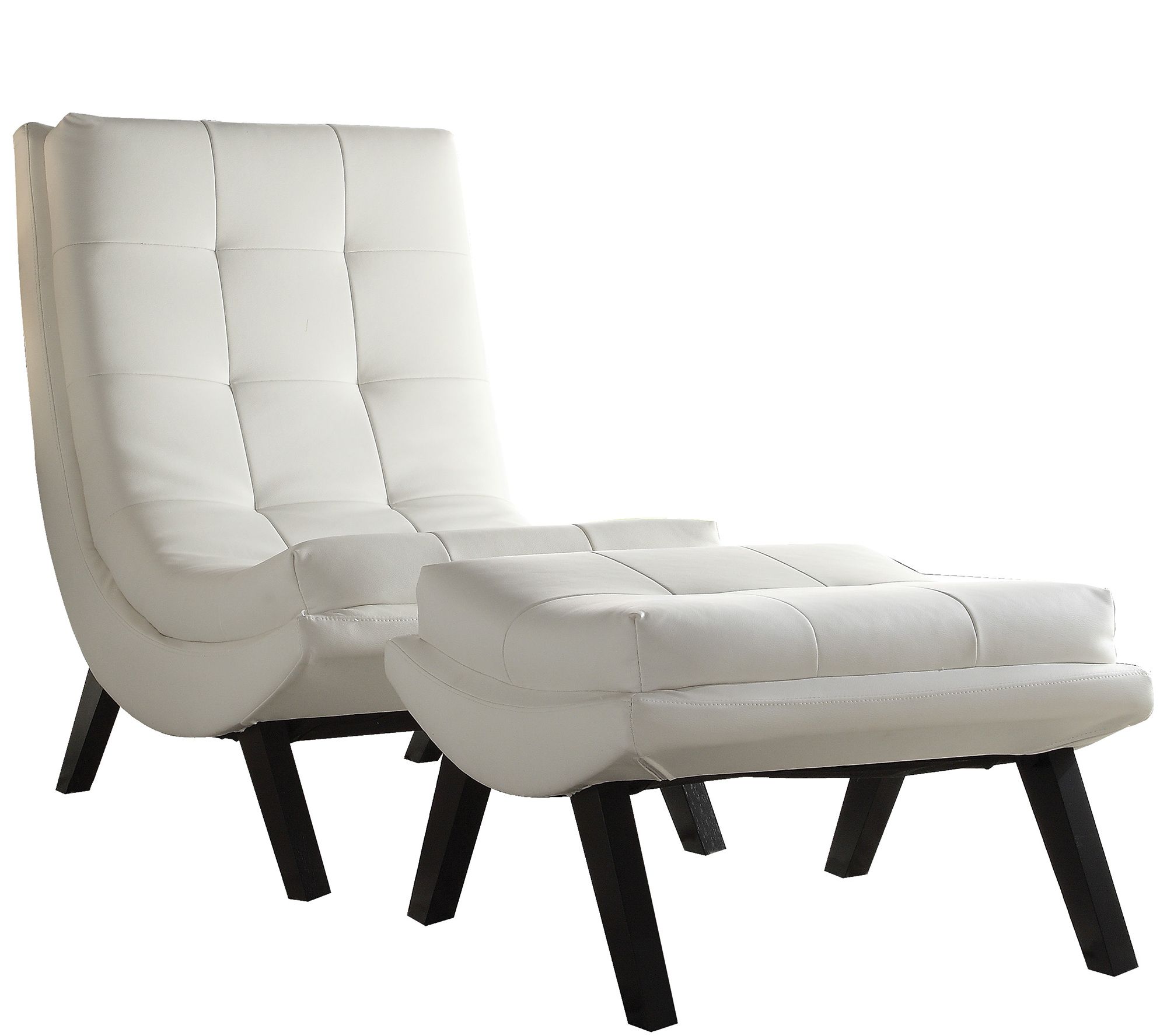 Tustin Faux Leather Lounge Chair and Ottoman byAve Six