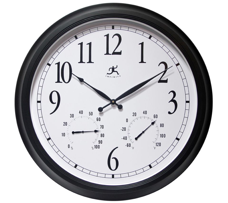 24 inch Classic; a Black Indoor/Outdoor Wall Clock